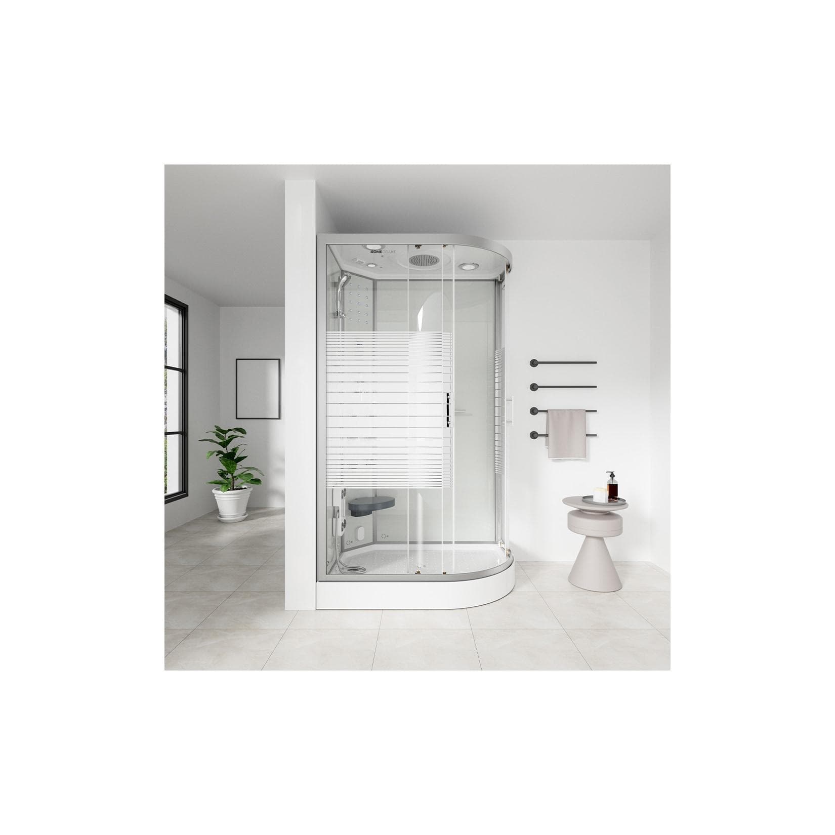 HOME DELUXE Dampfdusche WHITE PEARL 120x80 cm ESG Sicherheitsglas Regendusche