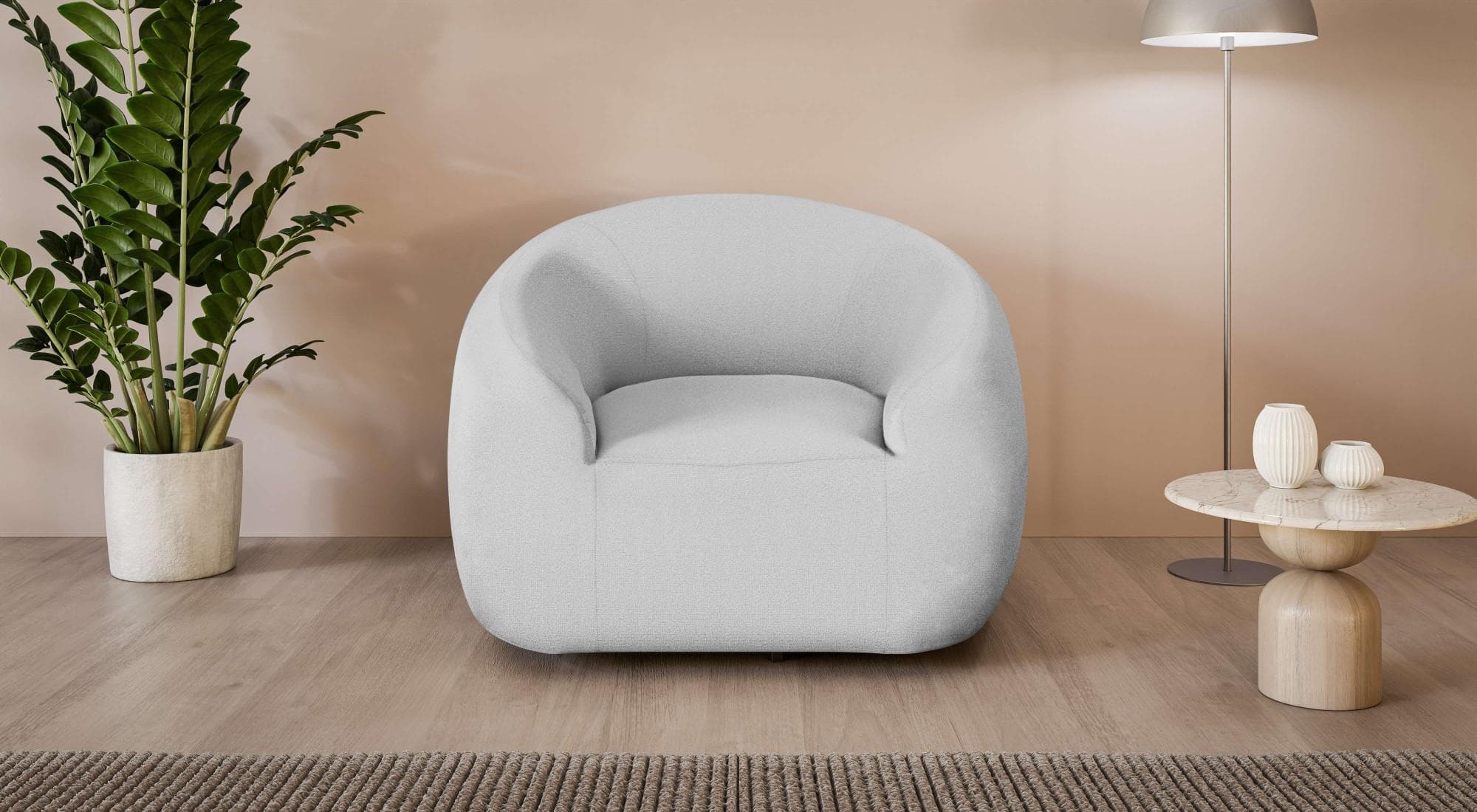 Drehsessel YANI Relaxsessel Loungesessel 119x98x82 cm Grau LeGer Home by Lena Gercke