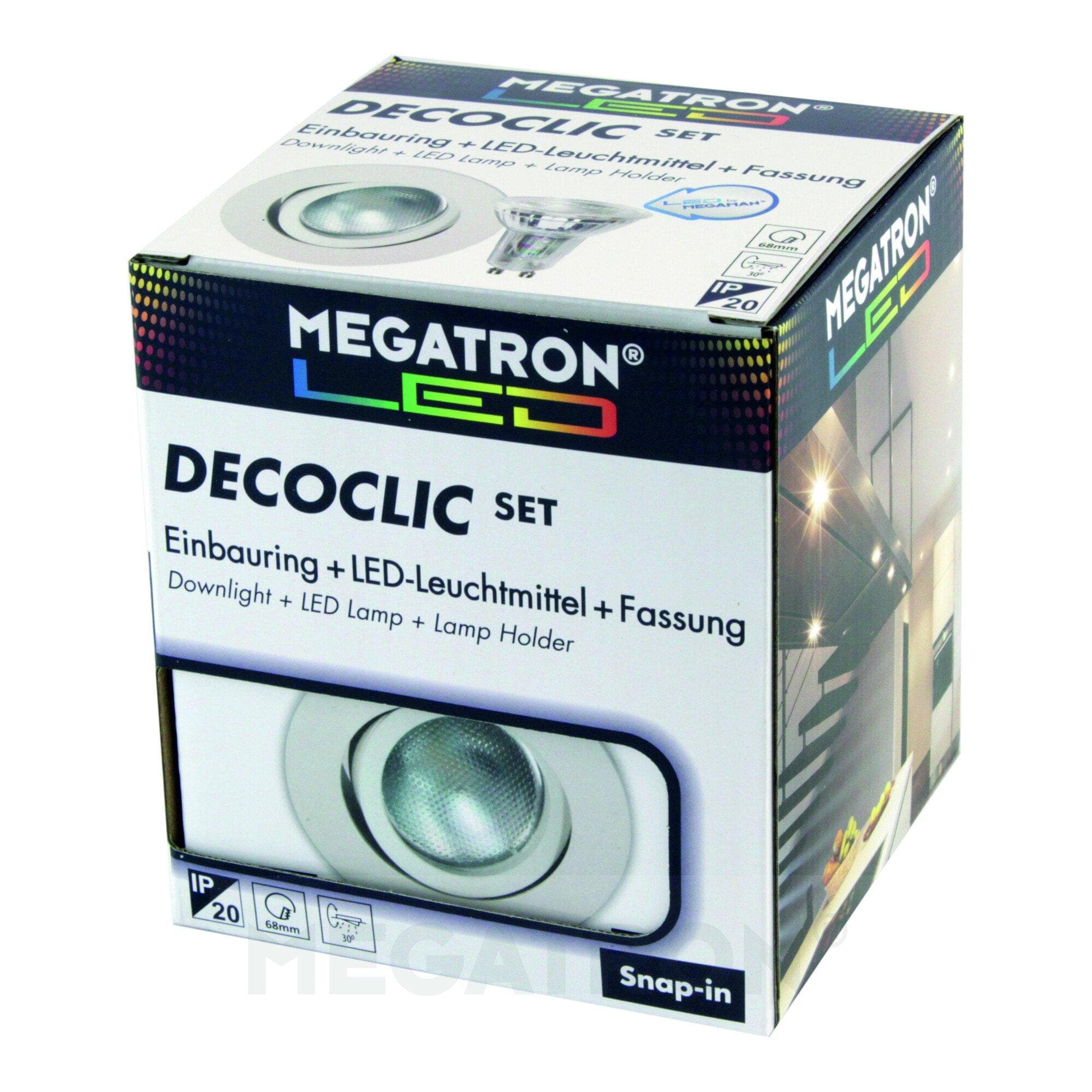 MEGATRON LED-Einbauspot Decoclic Set GU10 4,5 W, weiß