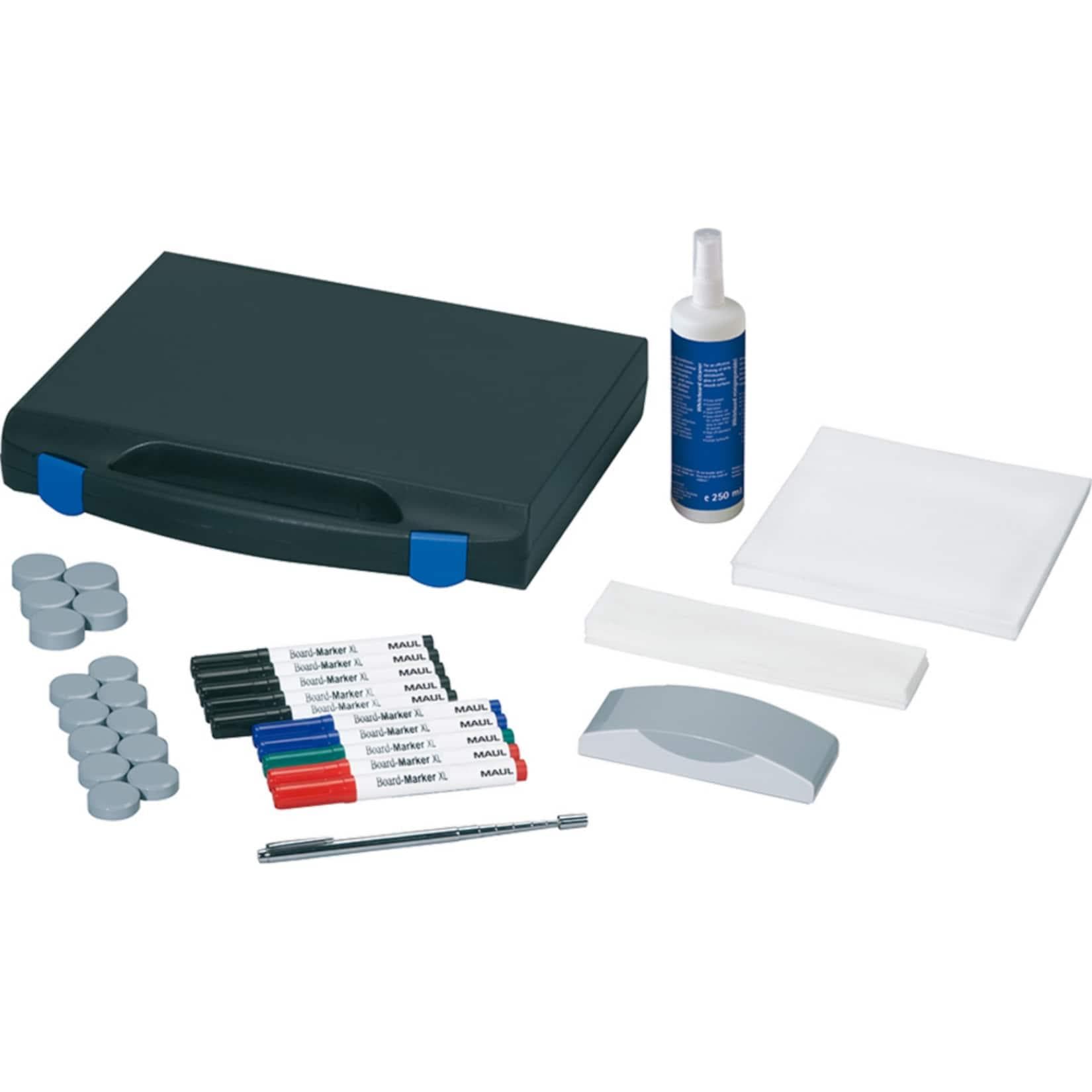 Maul Zubehör-Set Kunststoffkoffer mit 10 Boardmarkern und Tafelwischer