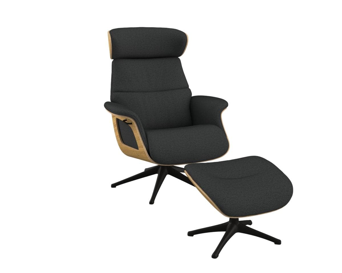 FLEXLUX Relaxsessel Clement Grau mit Airchannels und Verstellung