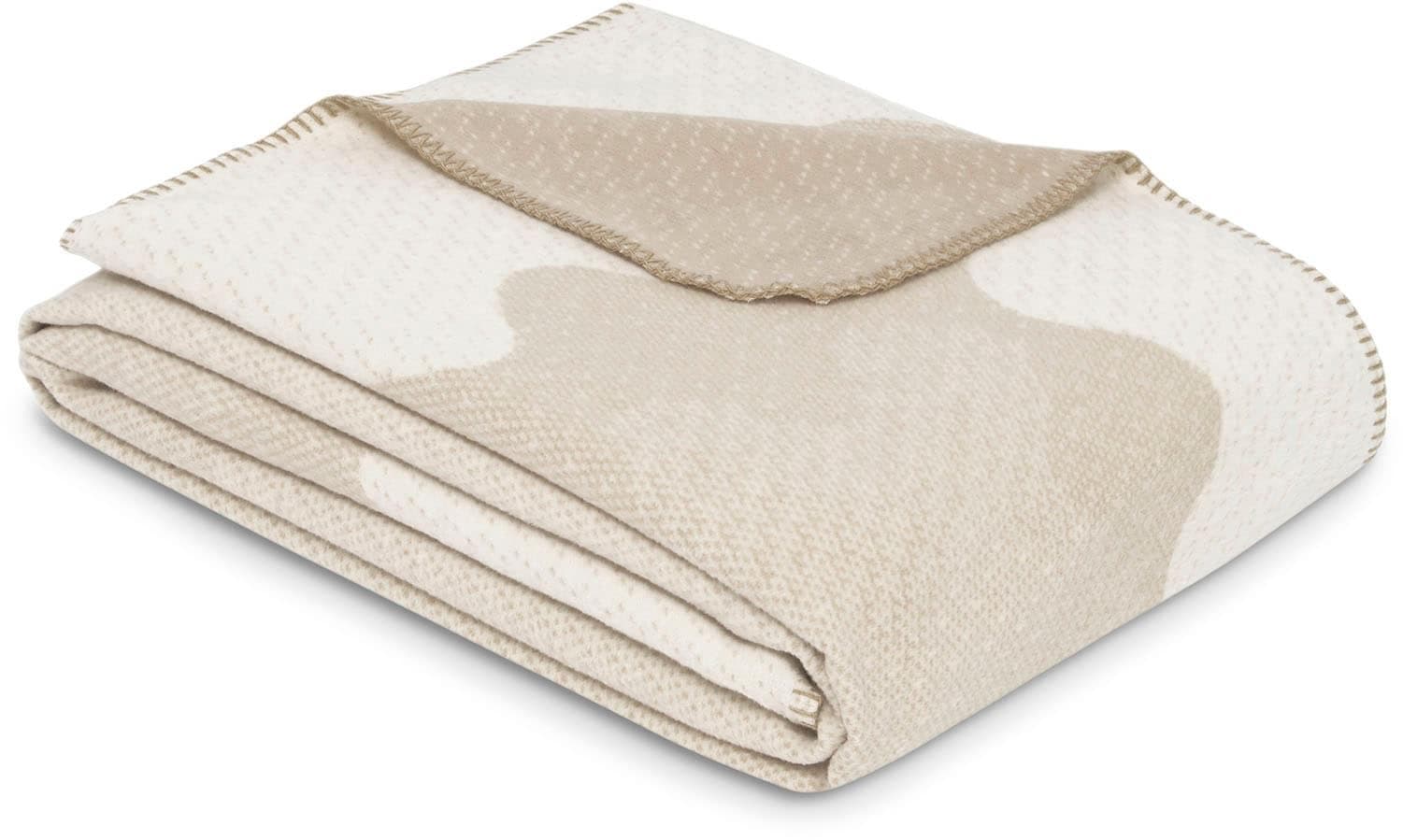 Wohndecke IBENA Lucerne Beige Baumwolle 140x200cm GOTS