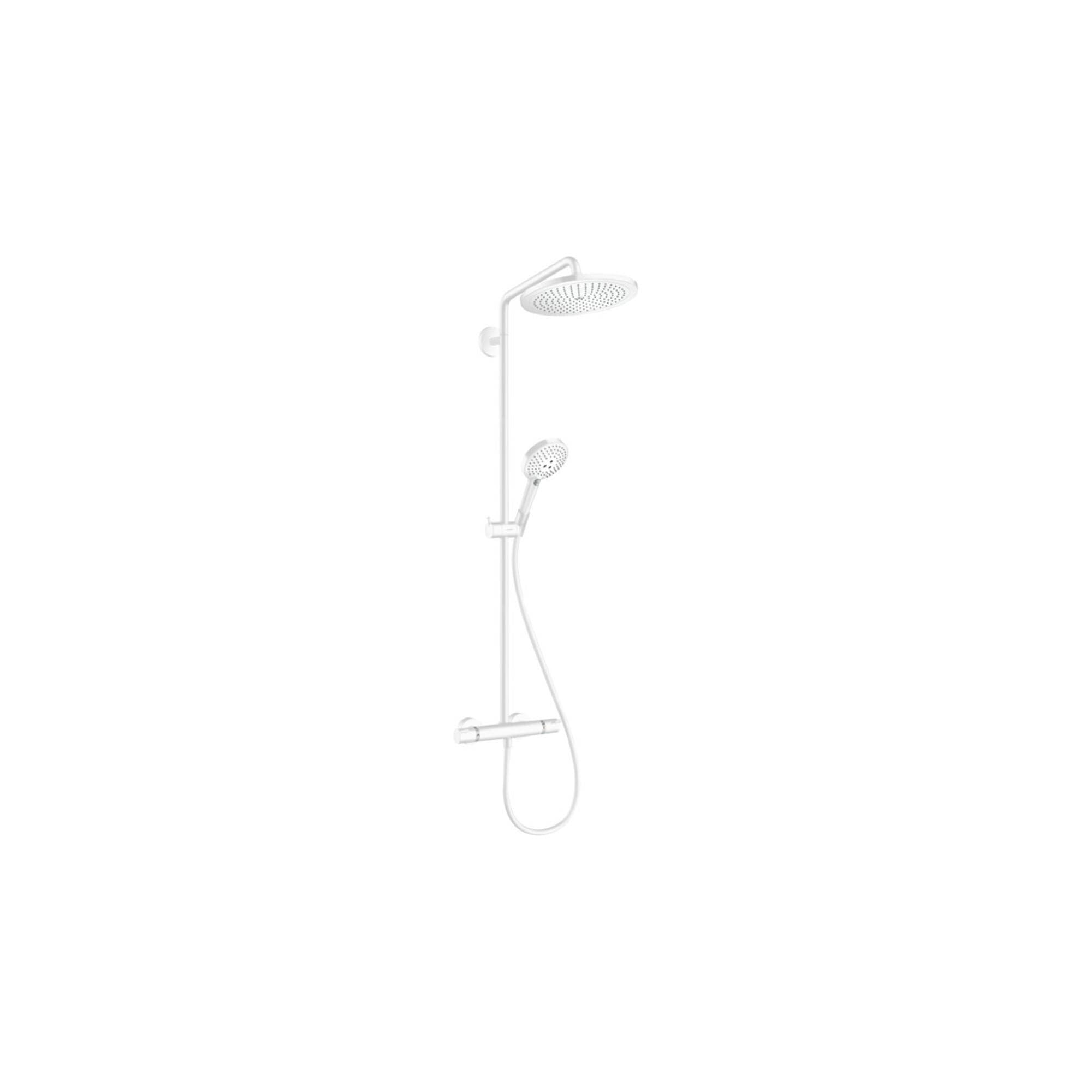 Hansgrohe Croma Select S Showerpipe 26891700 mit Thermostat und Handbrause, mattweiß