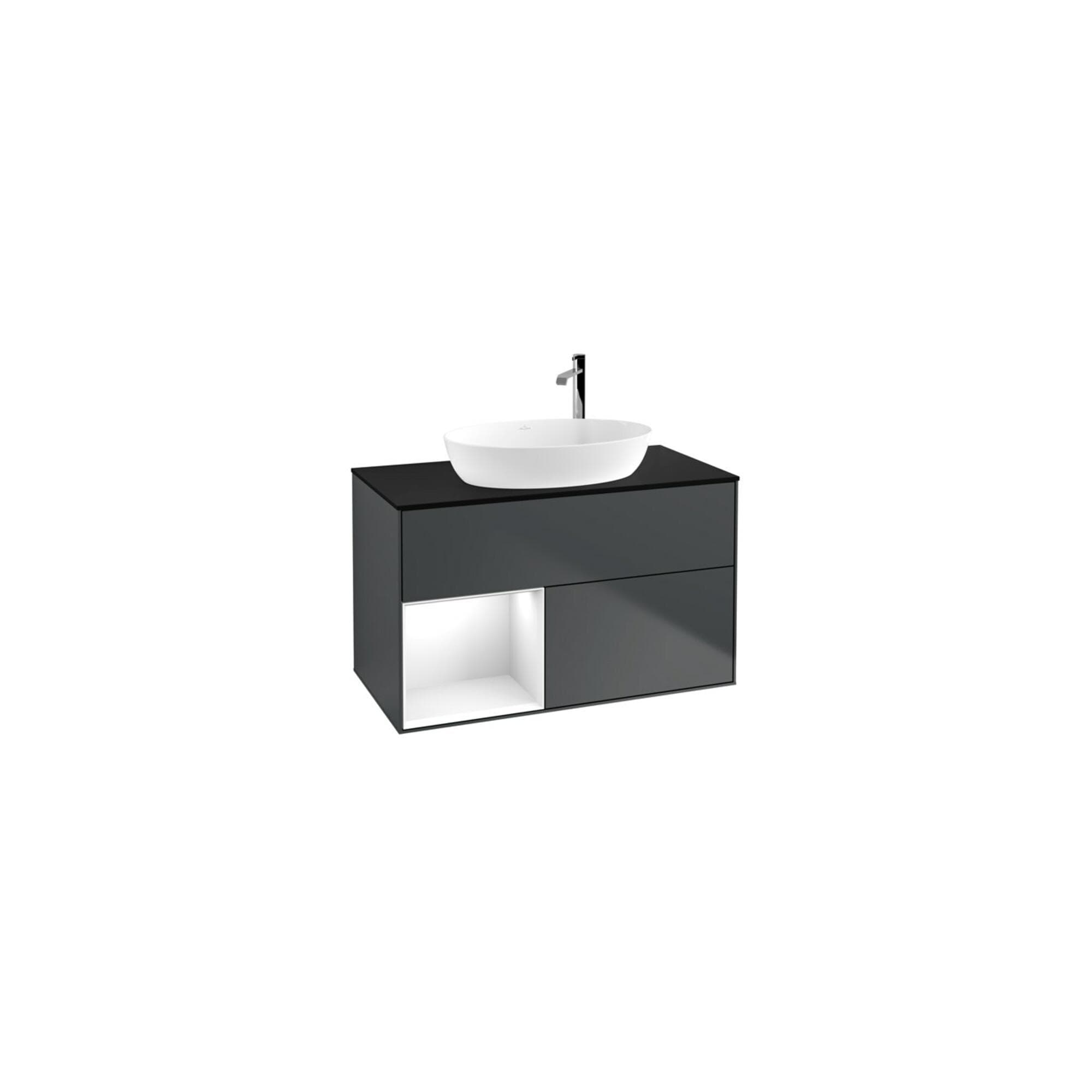 Villeroy und Boch Finion Waschtischunterschrank 100cm Schwarz Matt