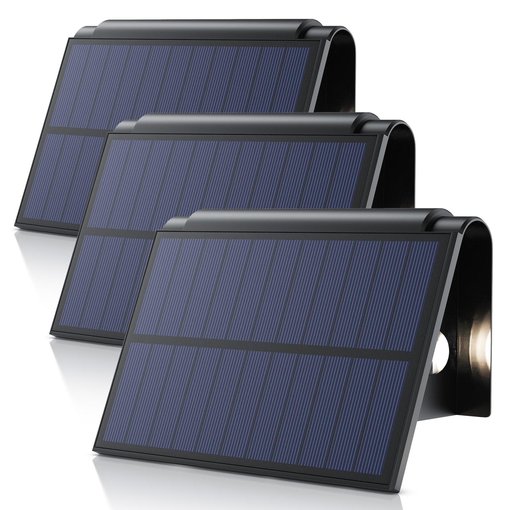 BEARWARE 3x LED Solar Wandleuchte Außen IP54 Warmweiß