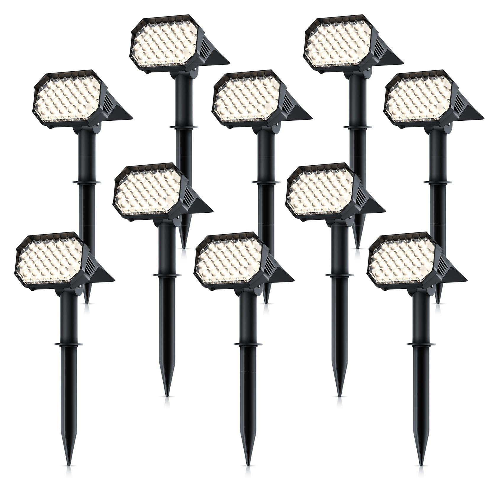 Brandson 10x LED Gartenstrahler Solar Erdspießleuchte Warmweiß IP65