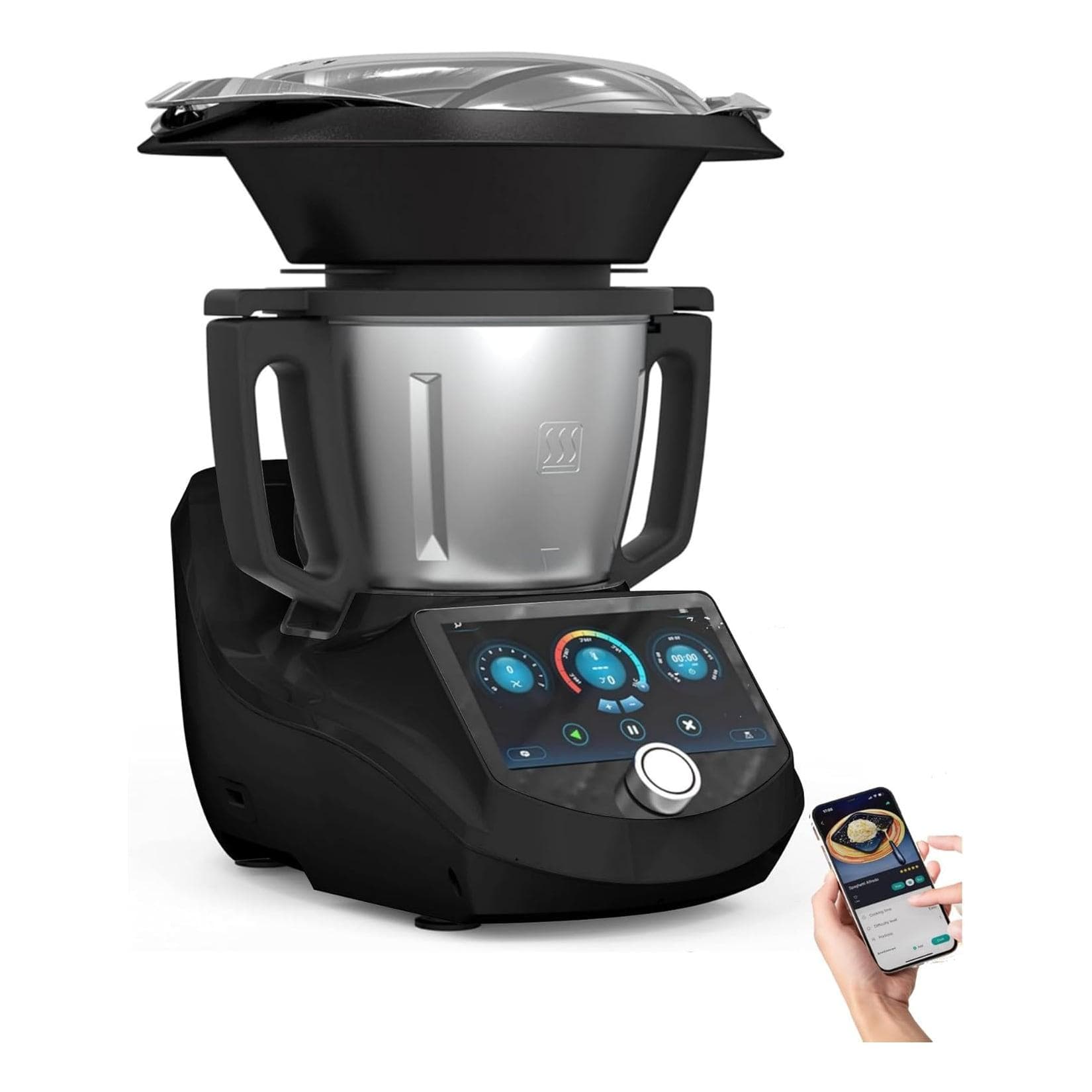 ChefRobot UltraCook CR-7, All-in-One-Küchenmaschine, smart 3 l, 7-Zoll-TFT-Bildschirm
