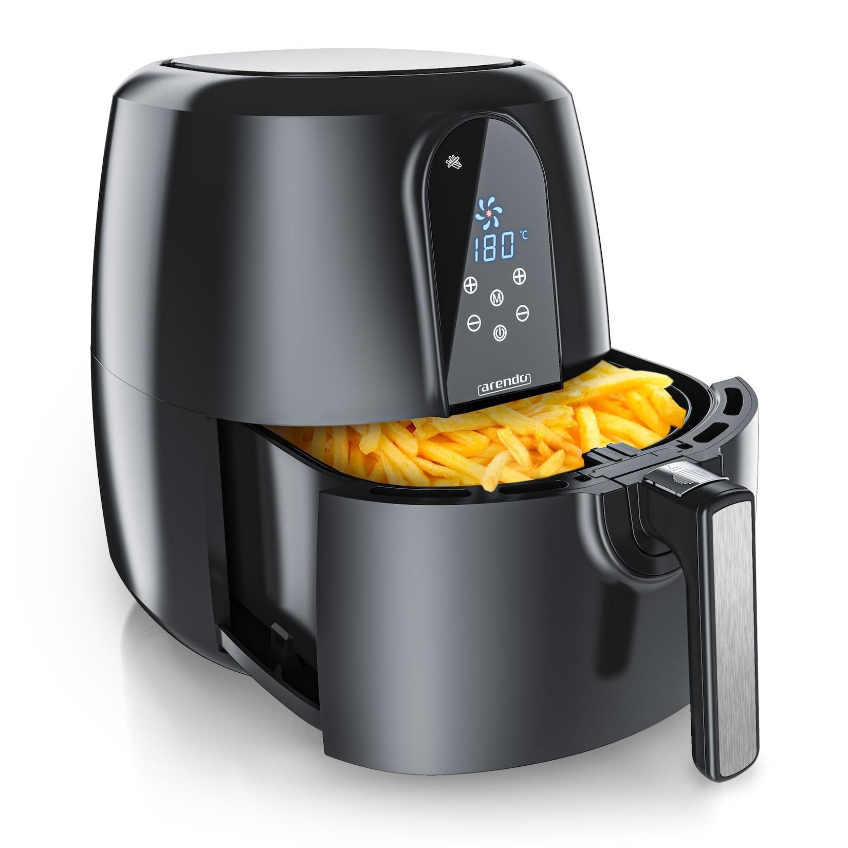 Arendo XXL Heißluftfritteuse 5,2l 7 Programme fettfreies Frittieren