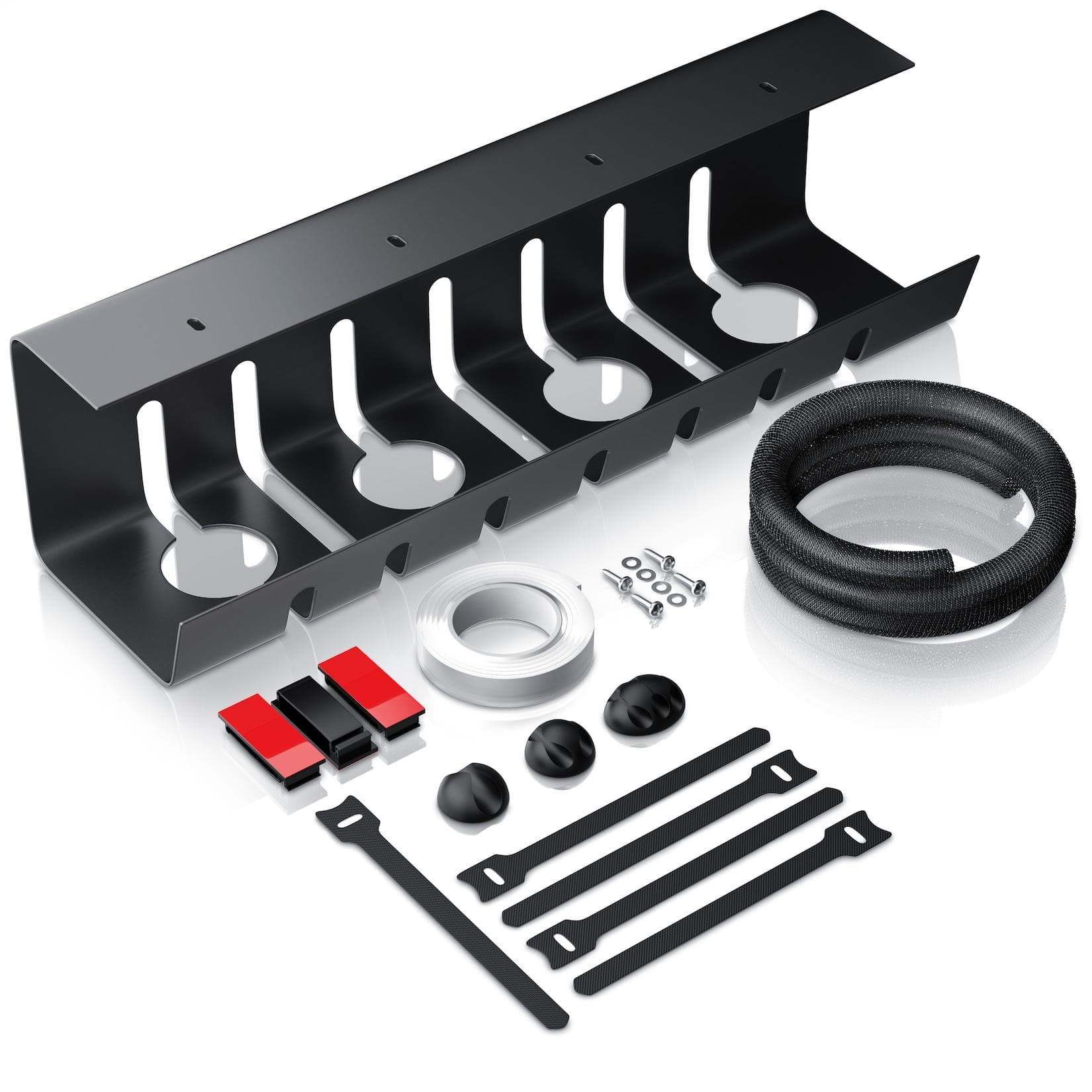 BEARWARE Kabelkanal Edelstahl unter dem Schreibtisch ohne Bohren