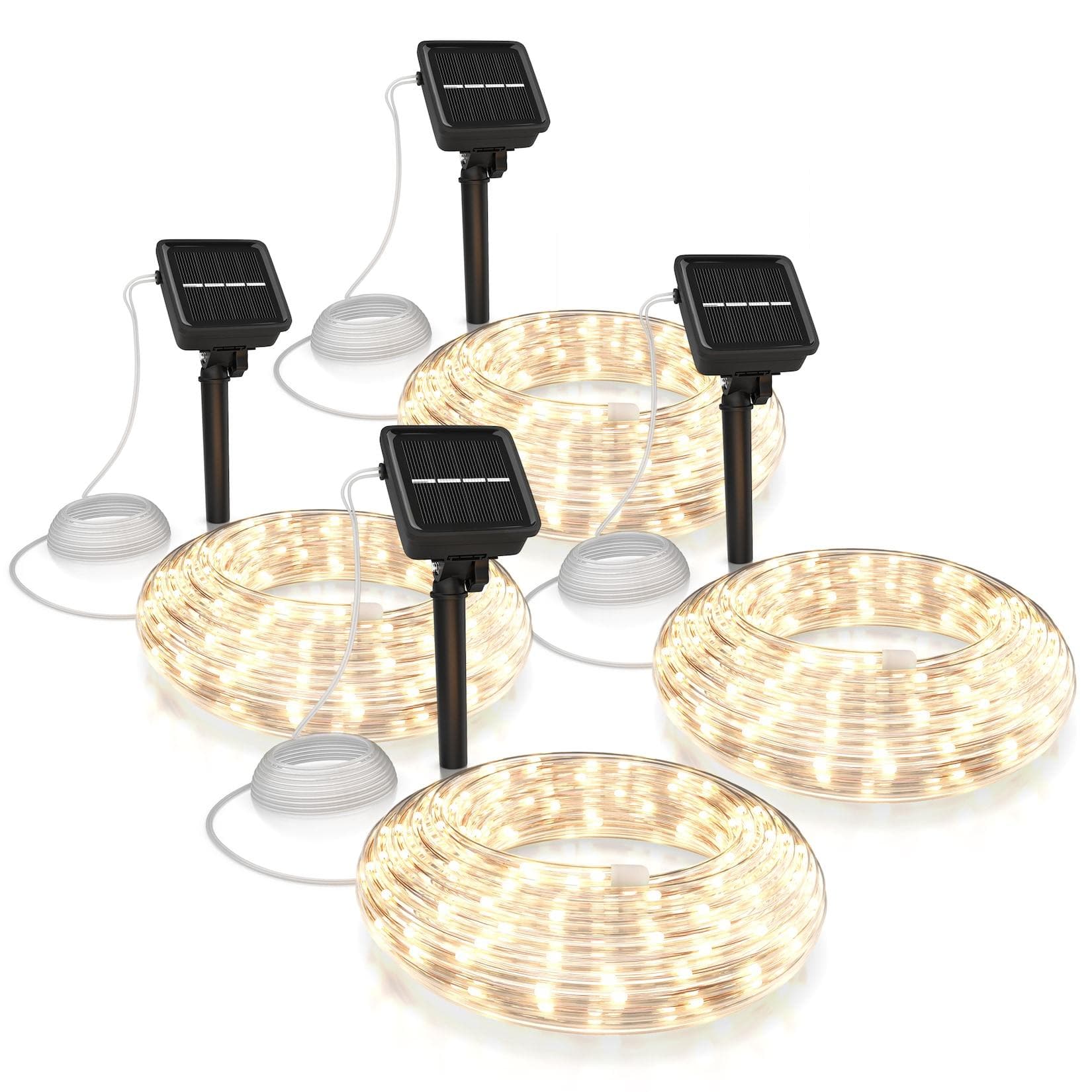 BEARWARE Solar LED-Lichterkette 10m Warmweiß IP44