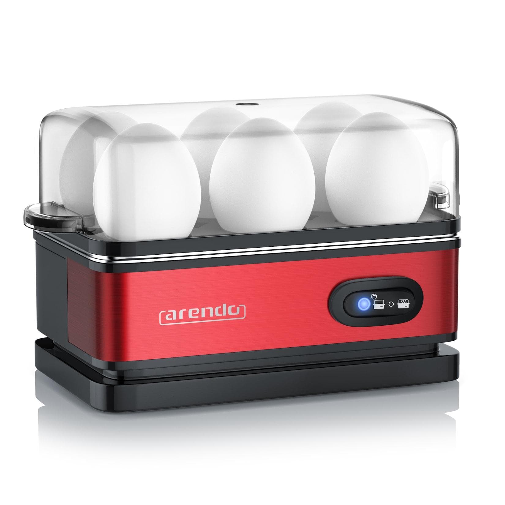 Arendo Eierkocher Edelstahl 6 Eier 400 W mit Warmhaltefunktion
