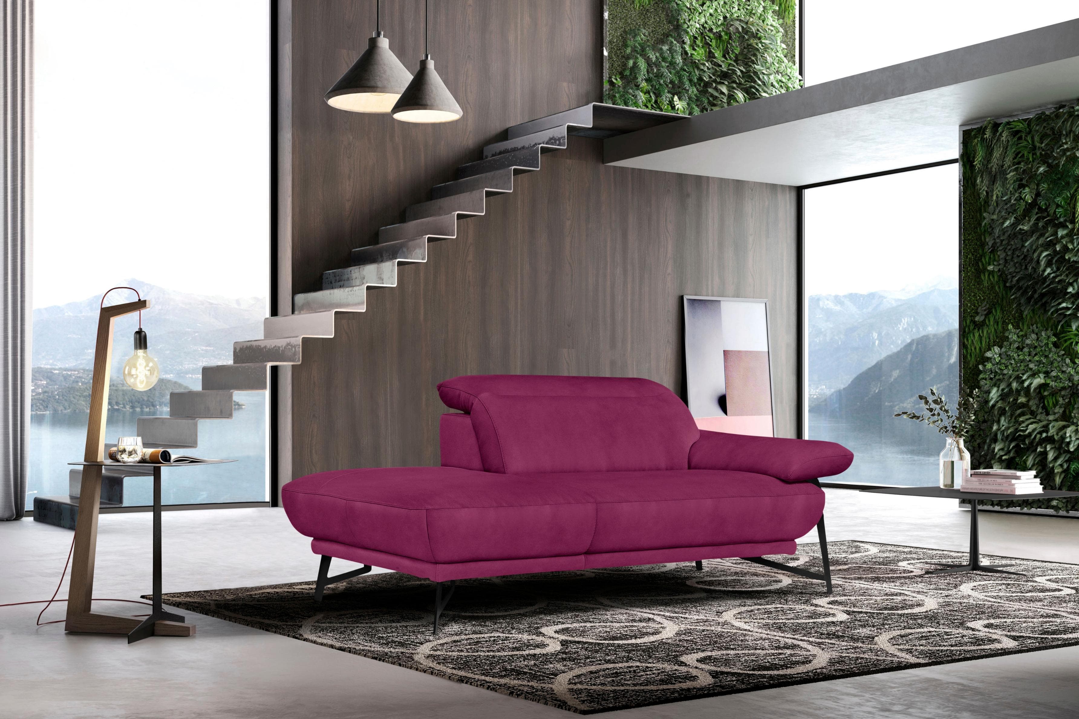 EGOITALIANO Anais Designsofa 179 cm Luxus-Microfaser Fuchsia