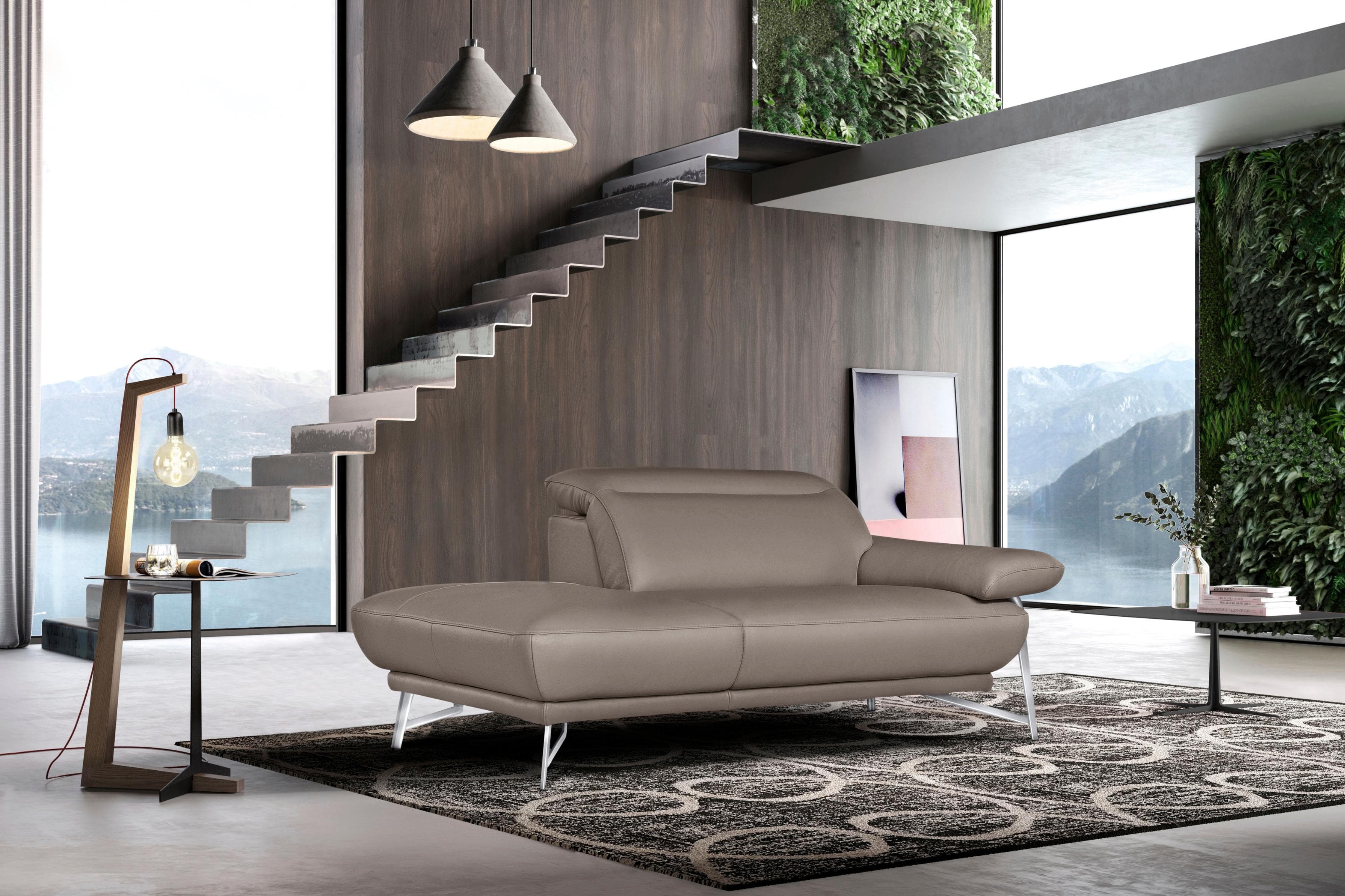 EGOITALIANO Anais Ottomane 179 cm Beige Leder
