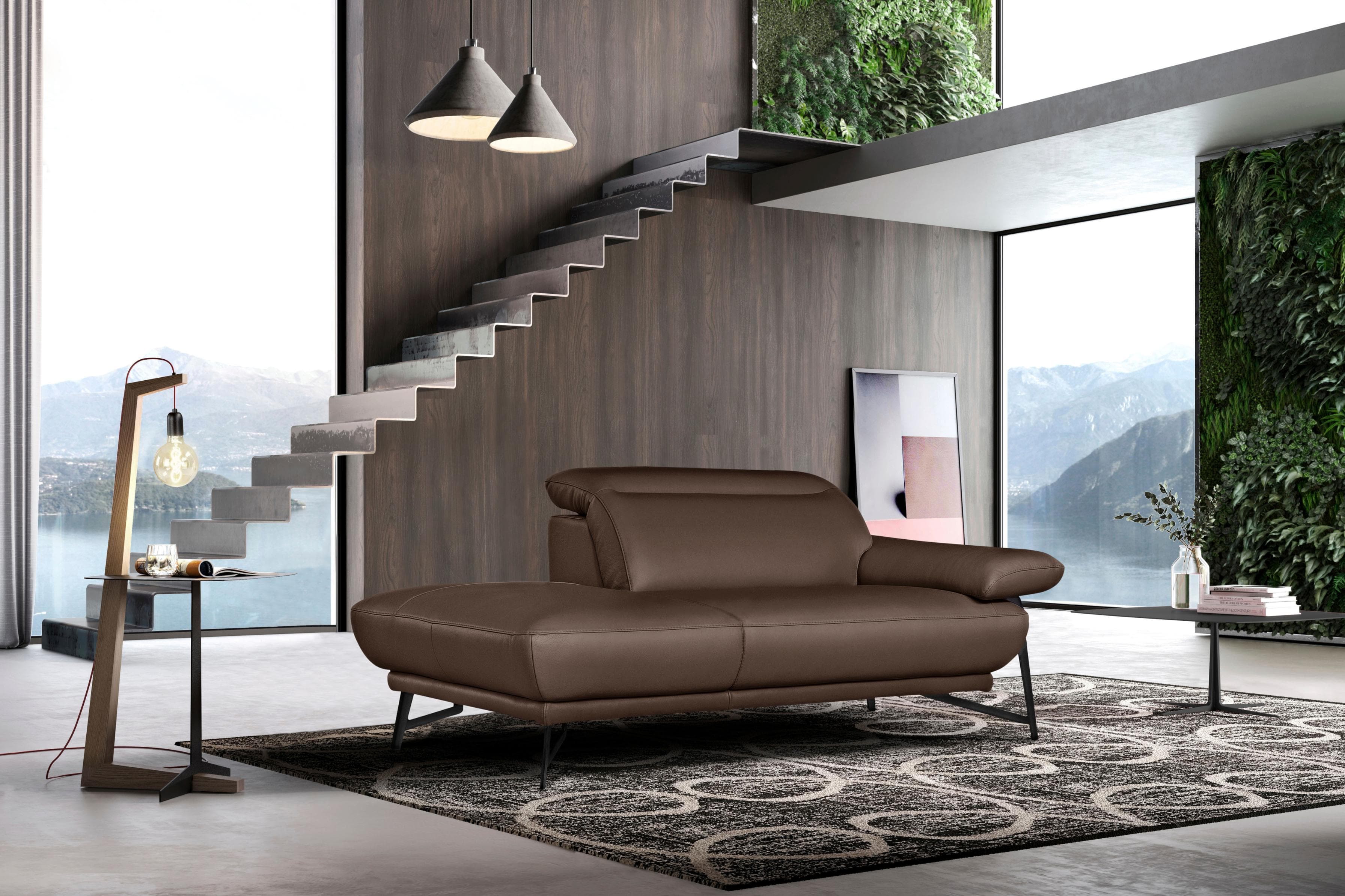 EGOITALIANO Anais Designsofa 179 cm Leder BULL Chocolate