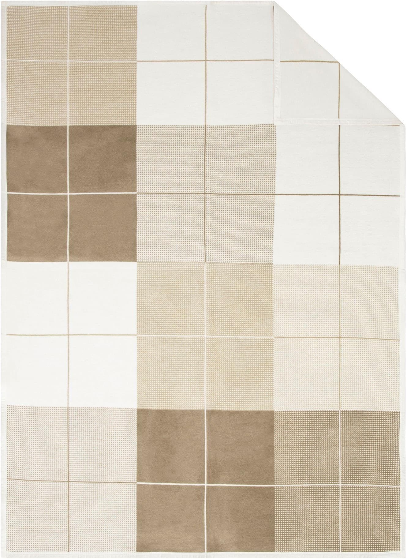 IBENA Wohndecke Amalfi Beige 150x200 cm Baumwolle Polyacryl Polyester
