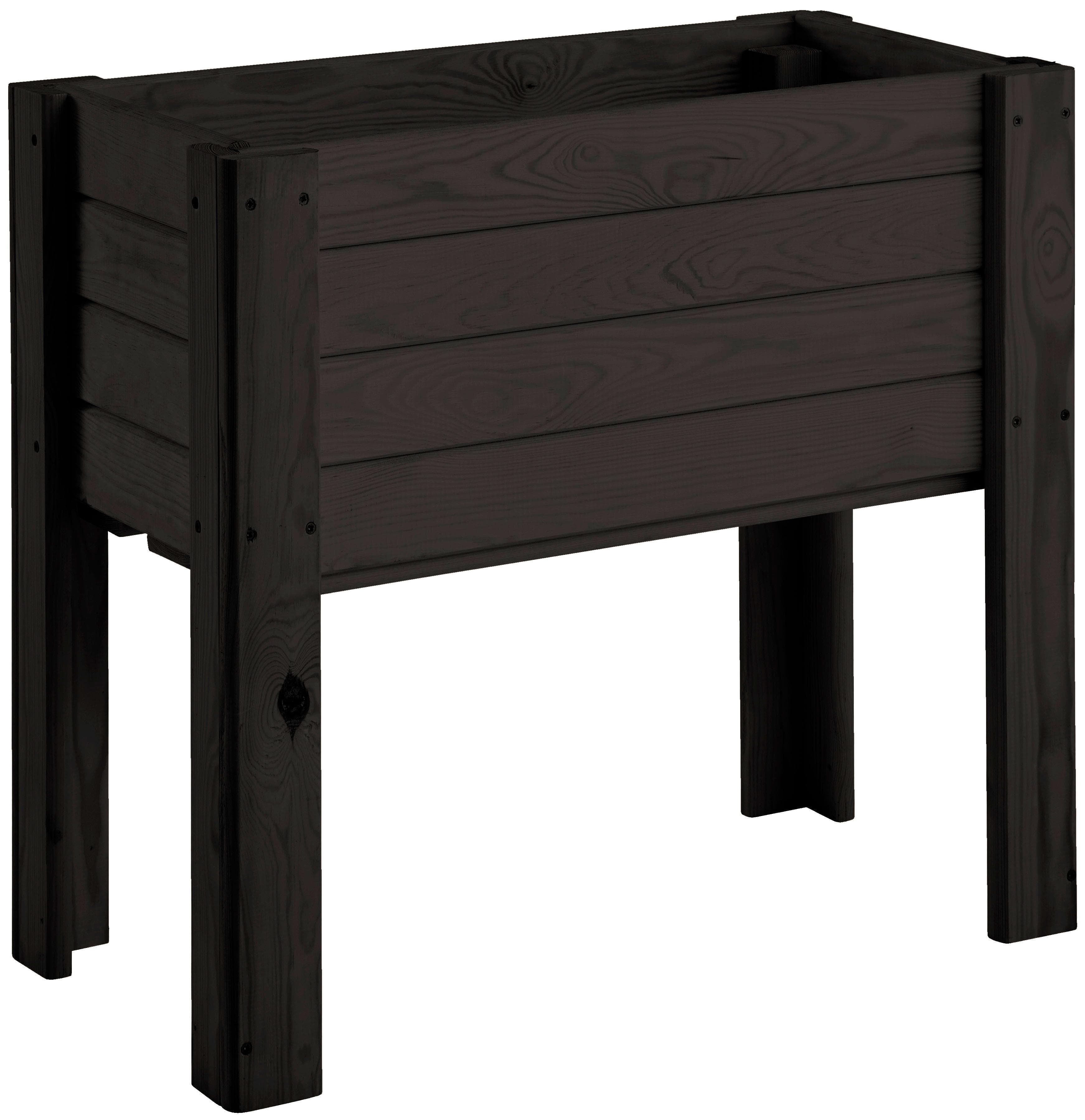 Promadino Balkonpflanzkasten Anthrazit Massivholz Kiefer