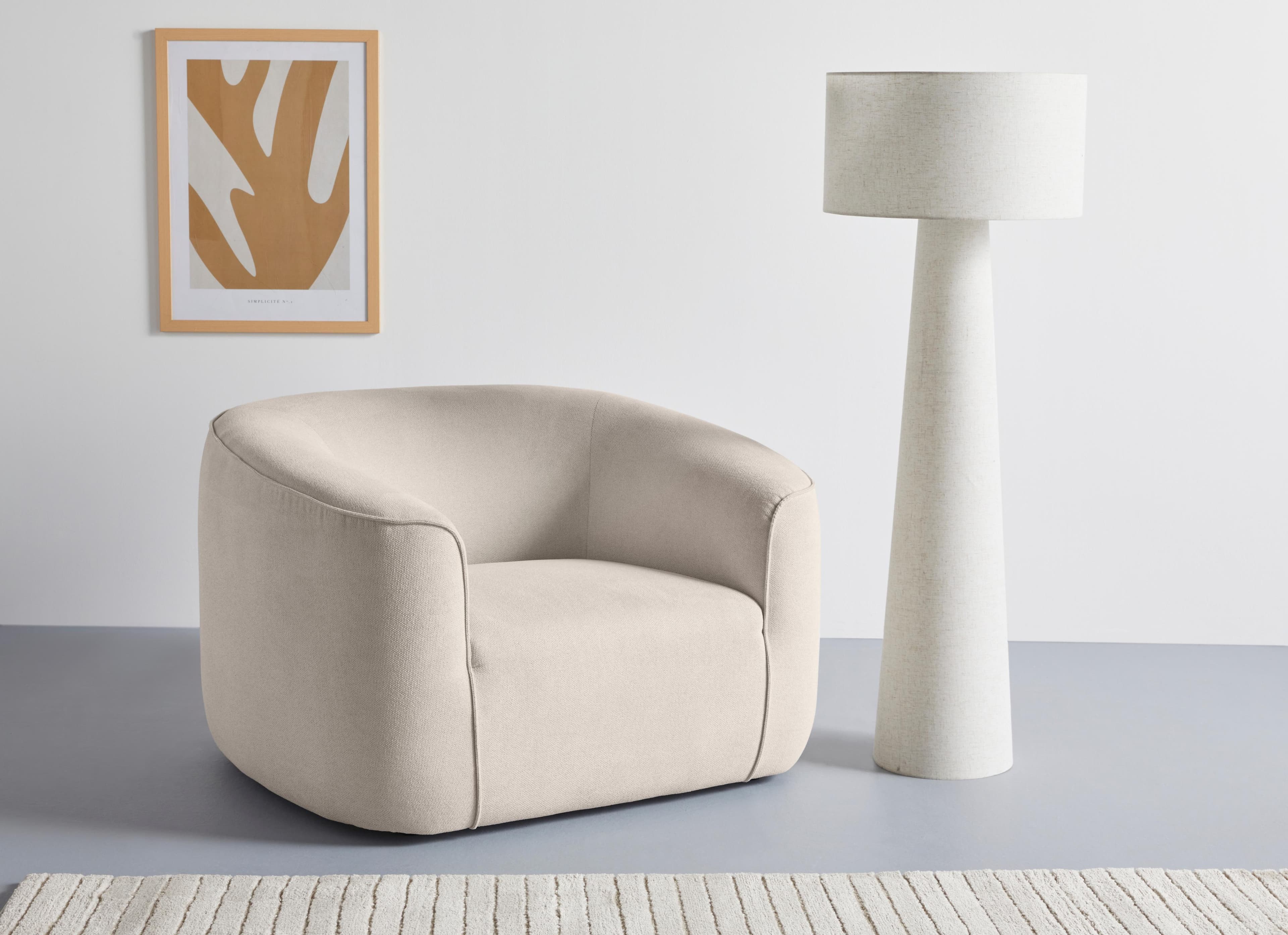 LeGer Home by Lena Gercke LYZA Relaxsessel Beige Organische Form