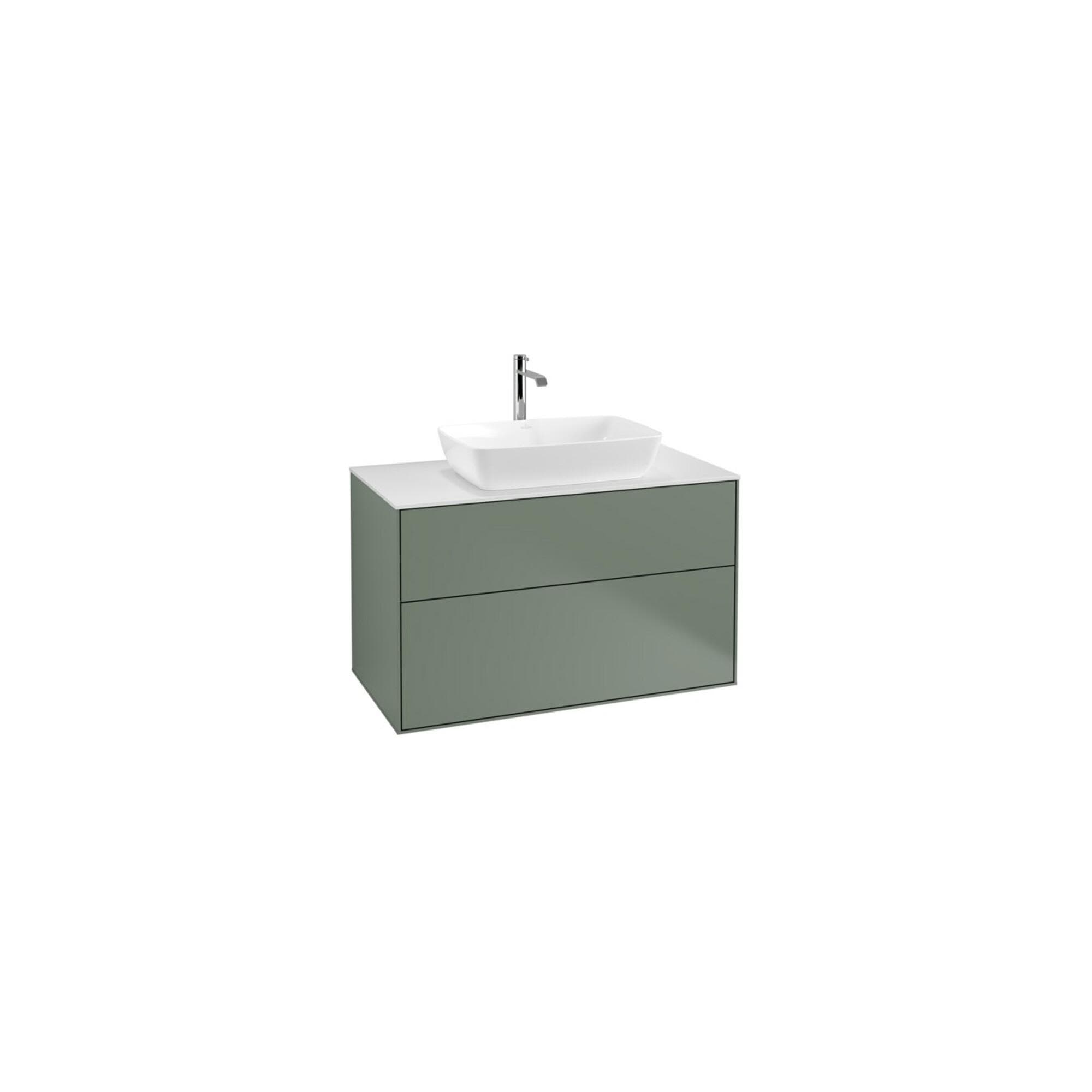 Villeroy und Boch Finion Waschtischunterschrank 100x60,3cm Olive Matt Lacquer