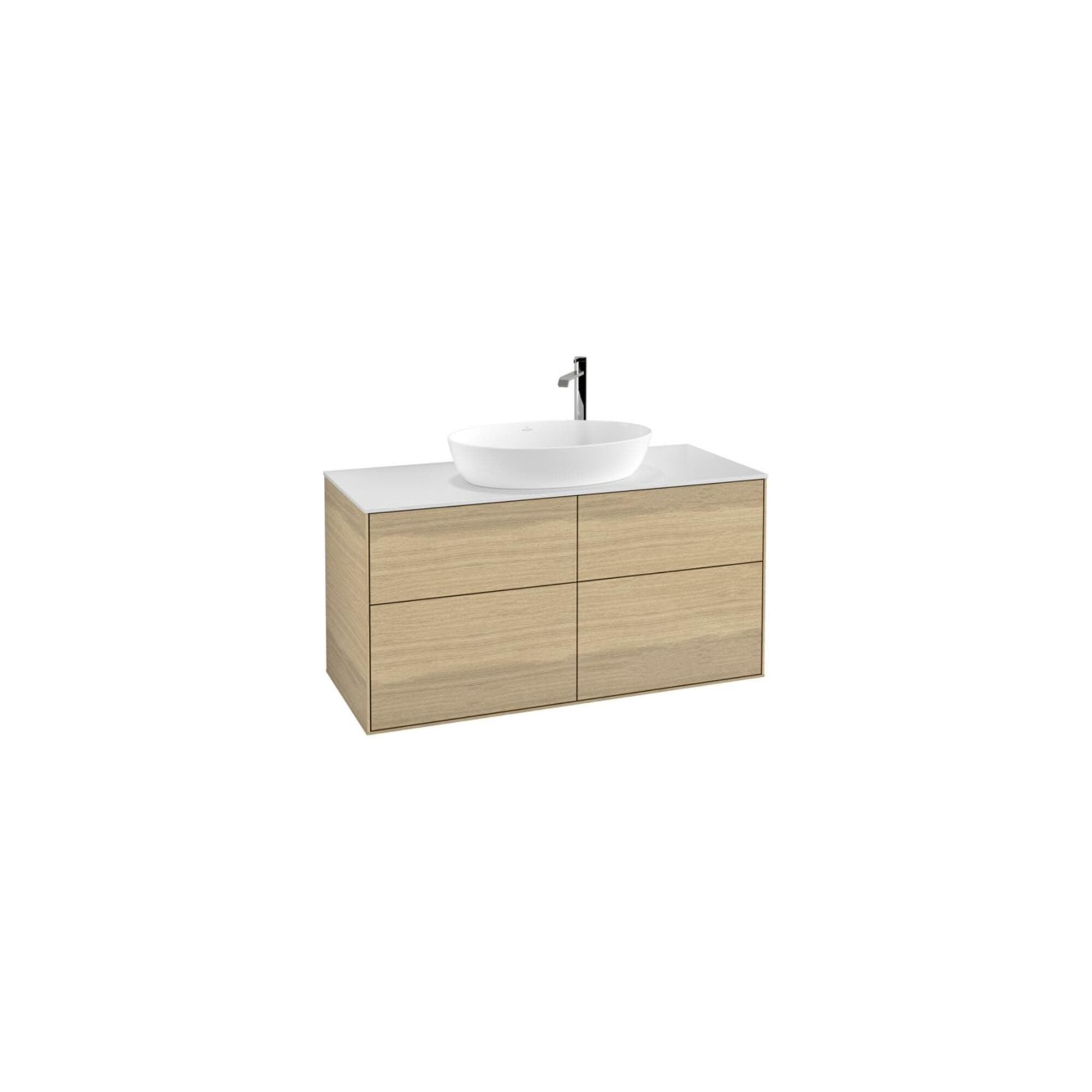 Villeroy und Boch Finion Waschtischunterschrank 120x60,3cm Emotion Abdeckplatte White Matt Oak Veneer