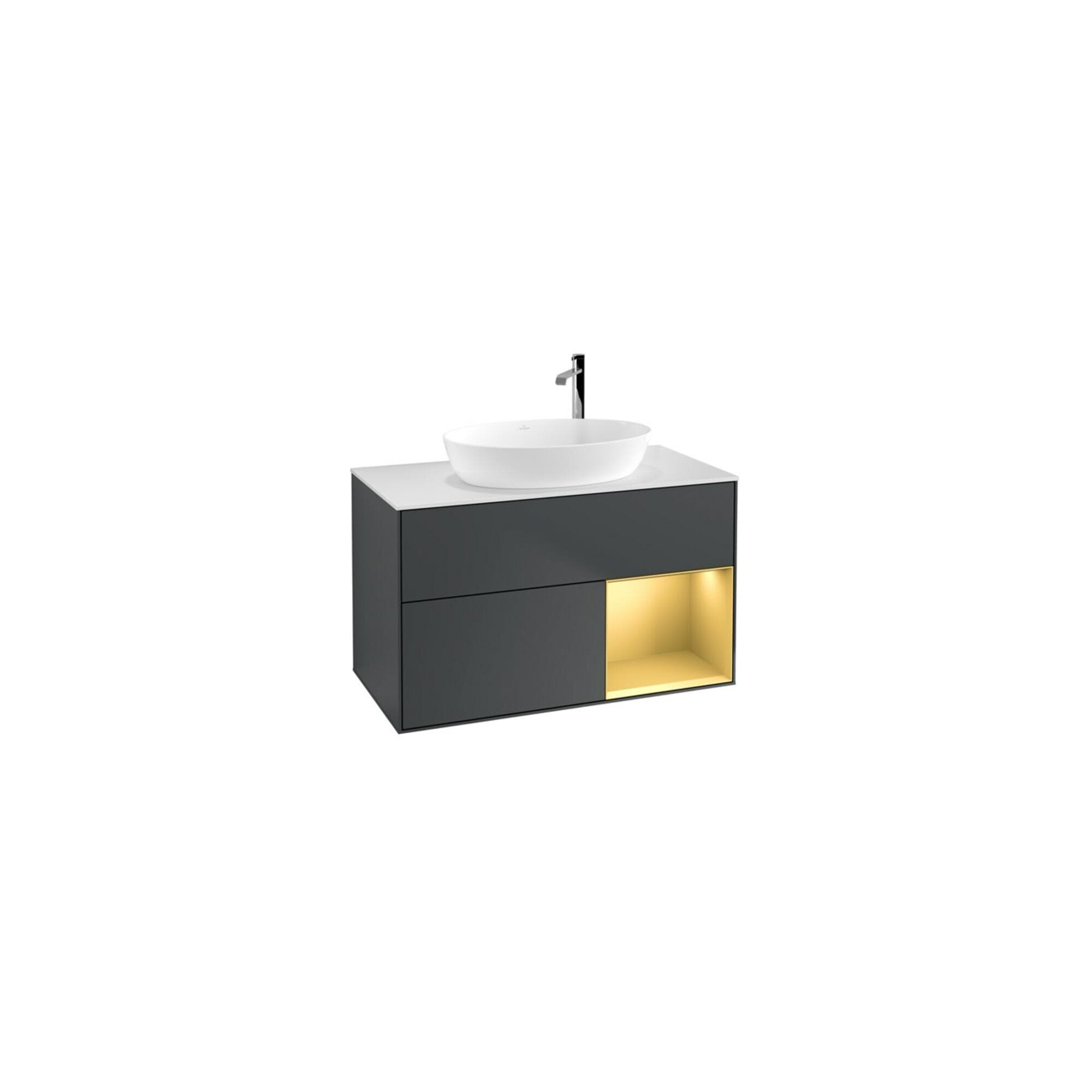 Villeroy und Boch Finion Waschtischunterschrank 100cm Gold Matt Lackiert