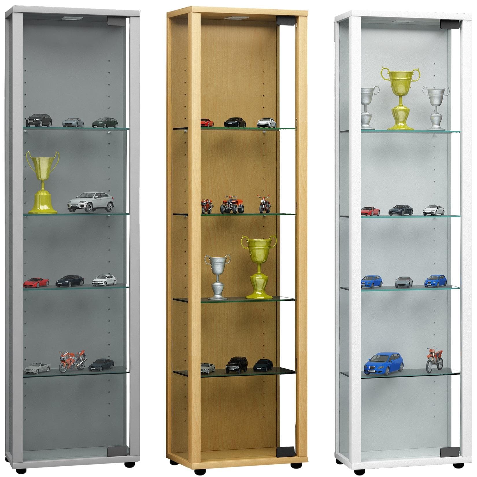 VCM Glasvitrine stehend Vitrine Glas mit ESG-Sicherheitsglas