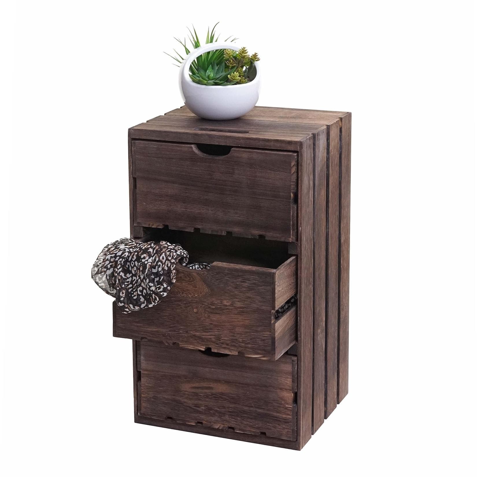 MCW Kommode MCW-C62 Braun Vintage Shabby-Look 3 Schubladen