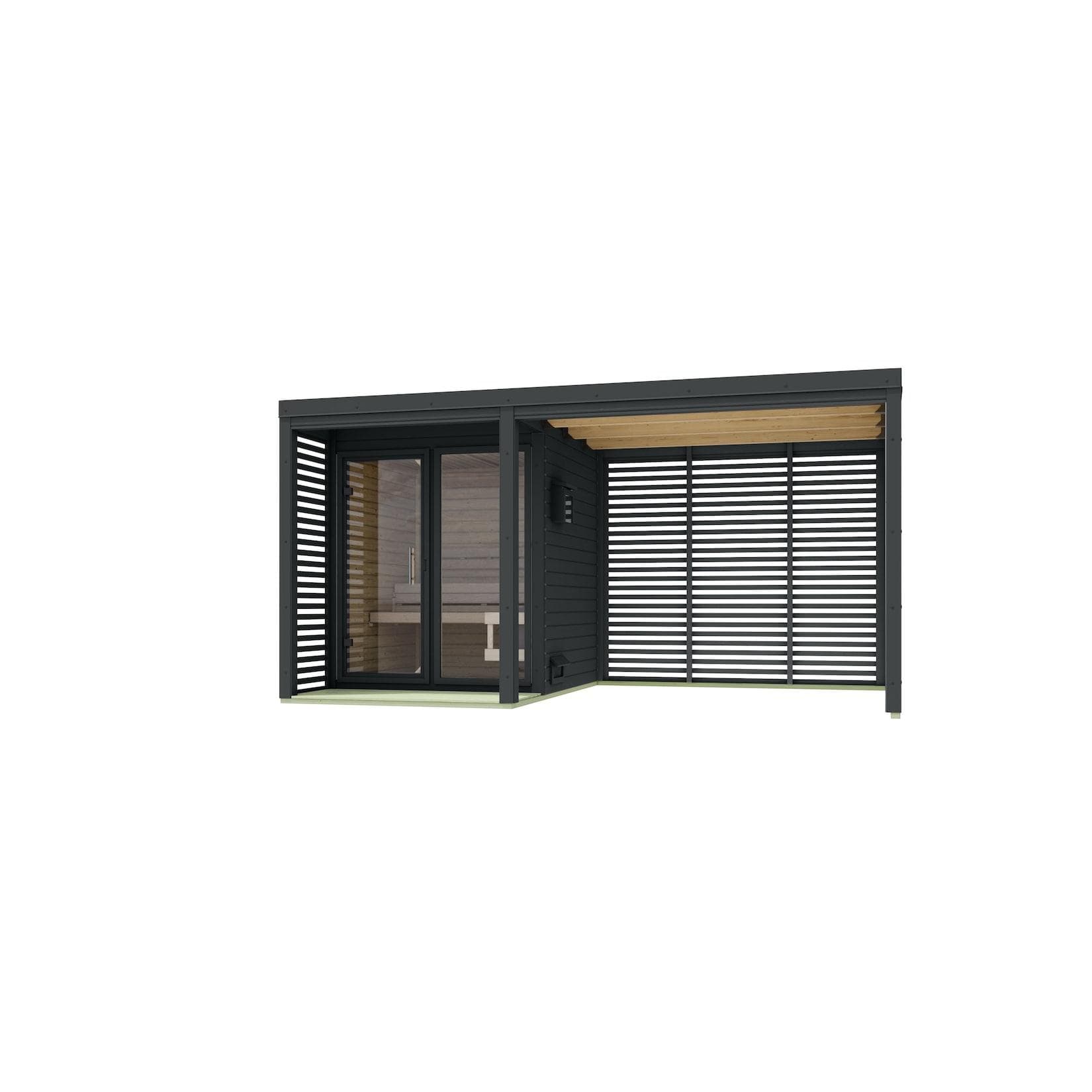 Karibu Saunahaus Angelus XL inkl. Anbau und Saunaofen