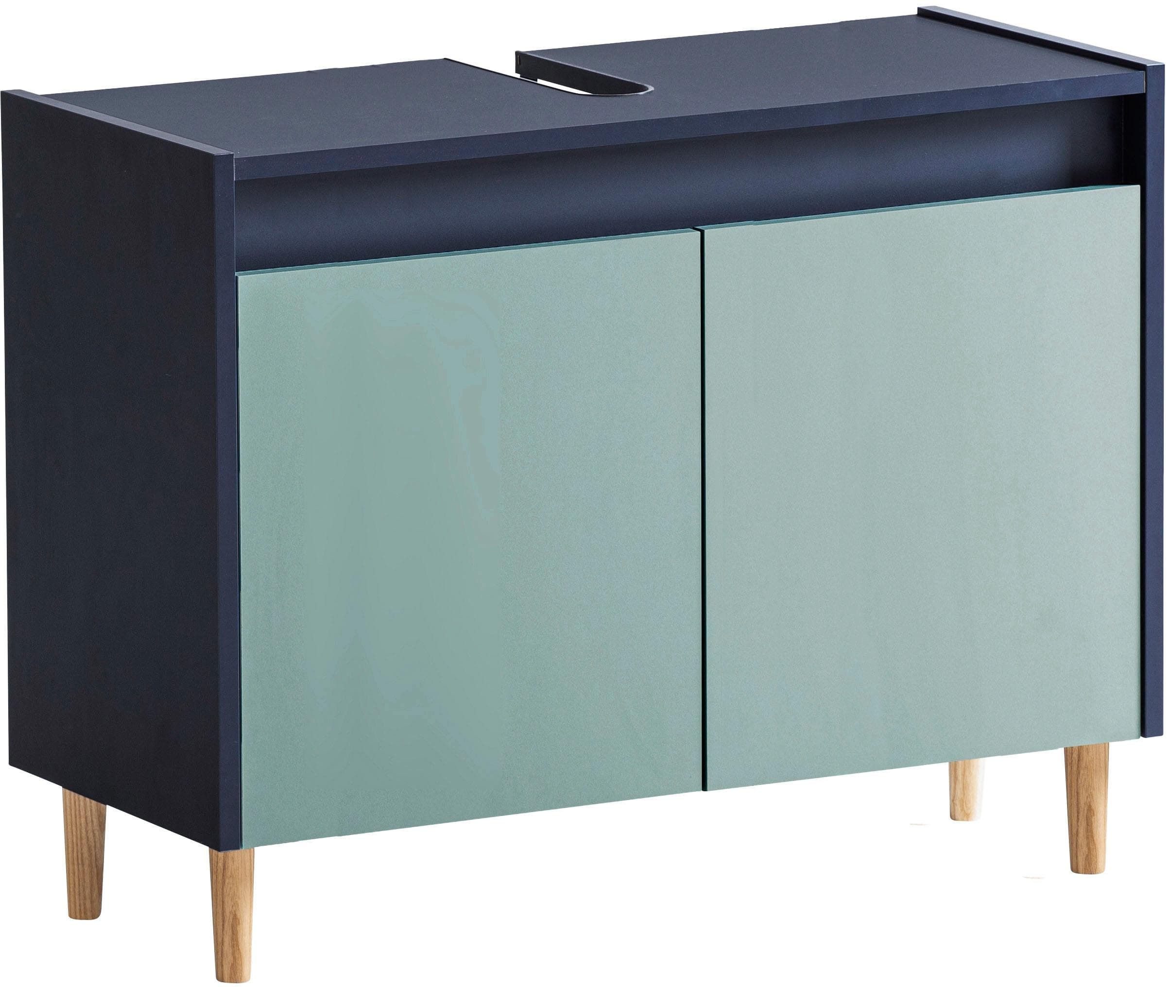 WELLTIME Lovis Waschbeckenunterschrank 80 cm Blau Matt