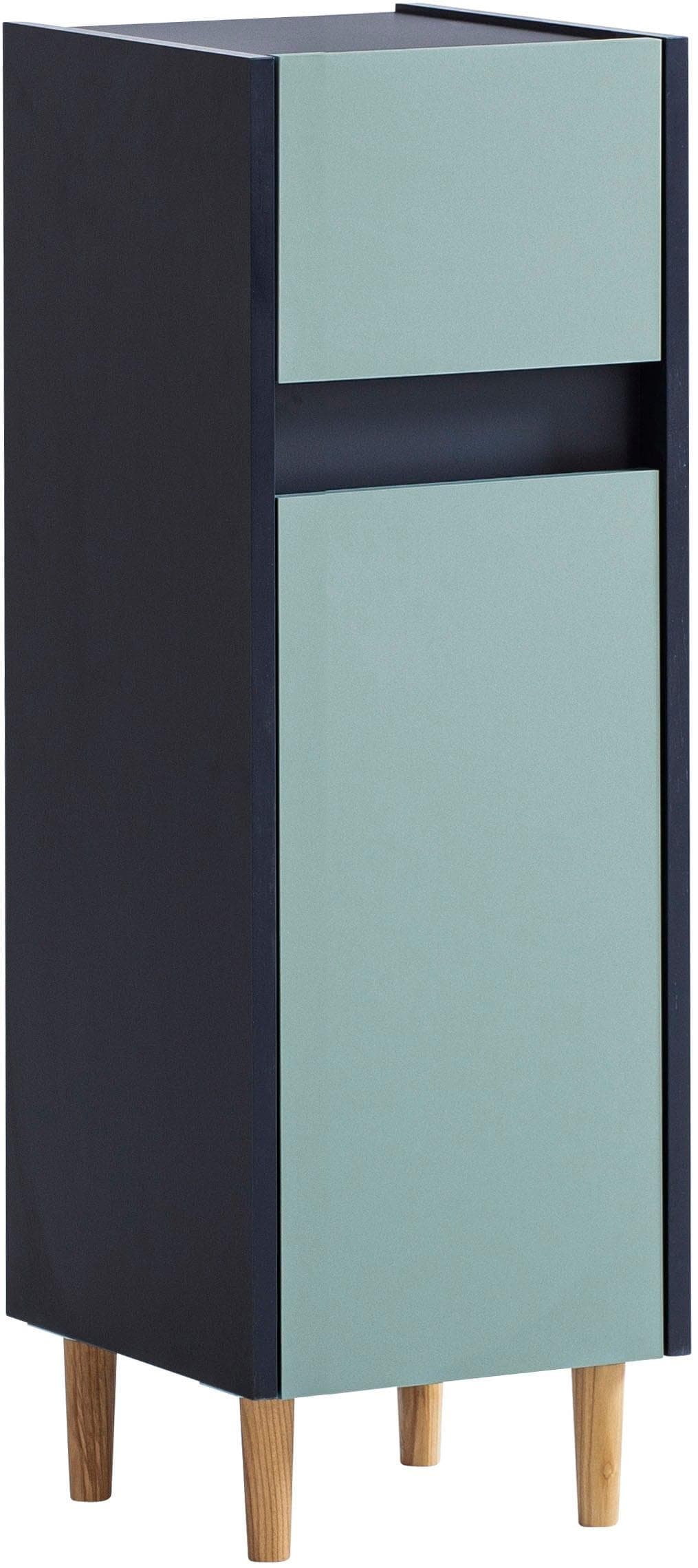WELLTIME Unterschrank Lovis 30 cm Blau Wechselbarer Türanschlag