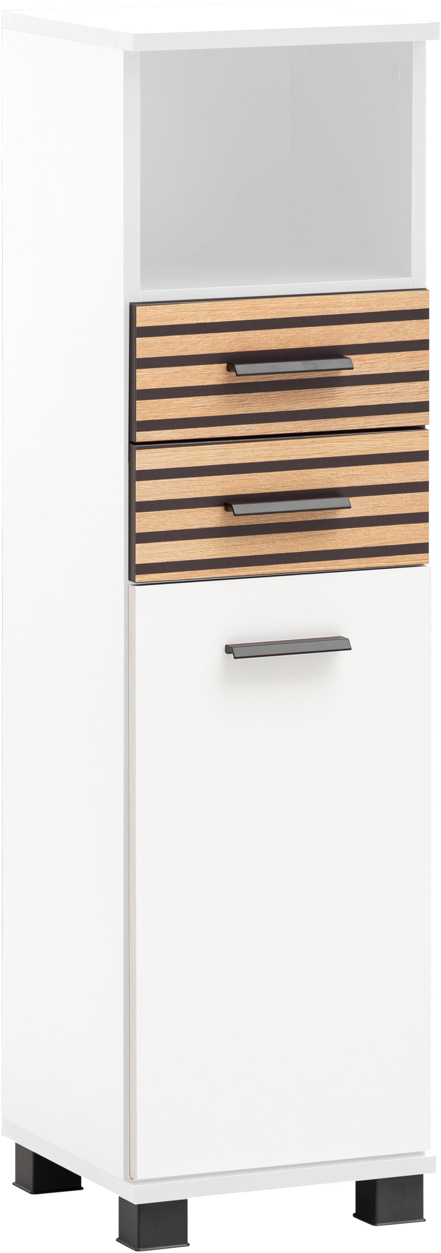 Midischrank WELLTIME Katta Weiß Mattweiß Akustikprint
