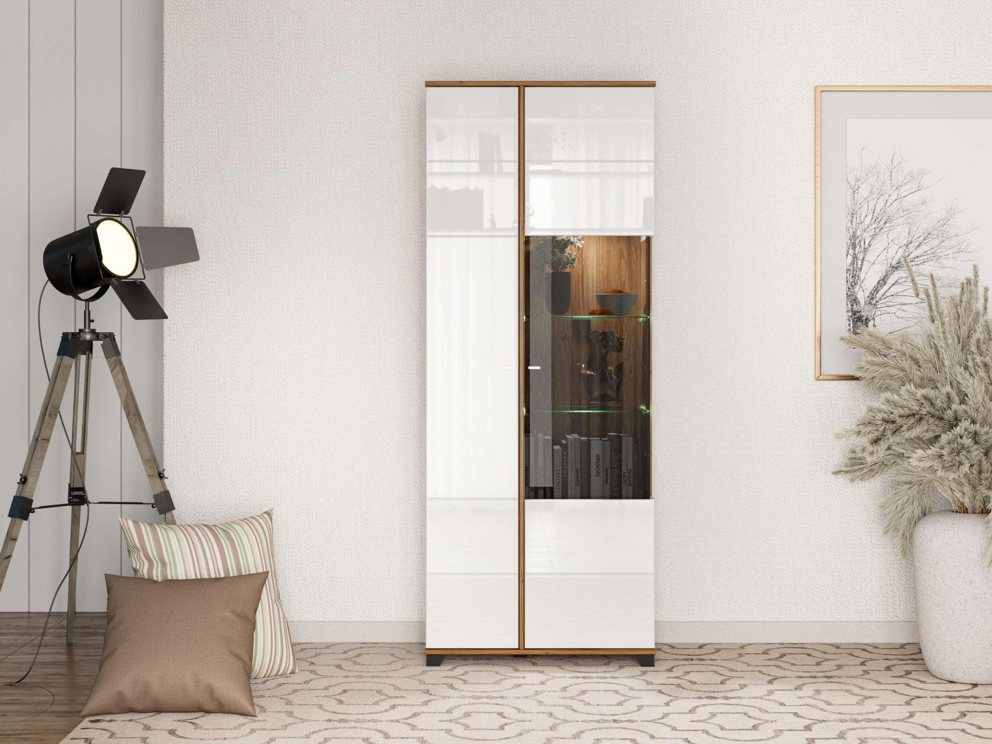 INOSIGN Vitrine Burgundy Standvitrine Showcase Opaque Weiß