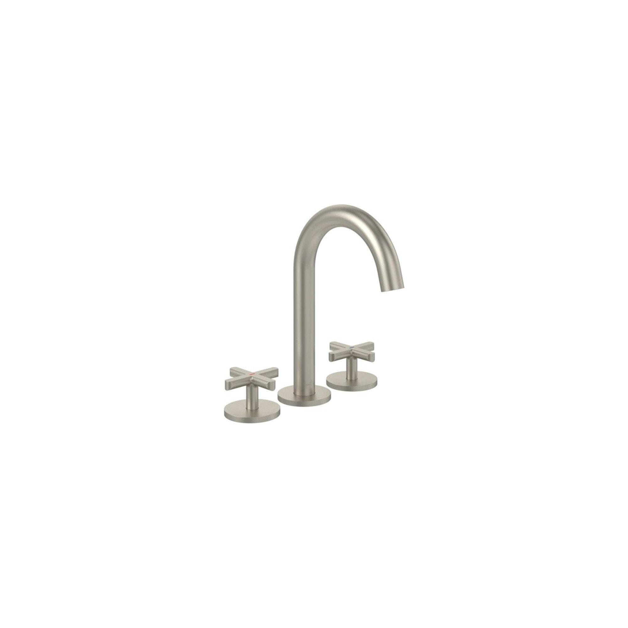 Villeroy und Boch Loop + Friends Dreiloch-Waschtischarmatur Kreuzgriff Brushed Nickel Black