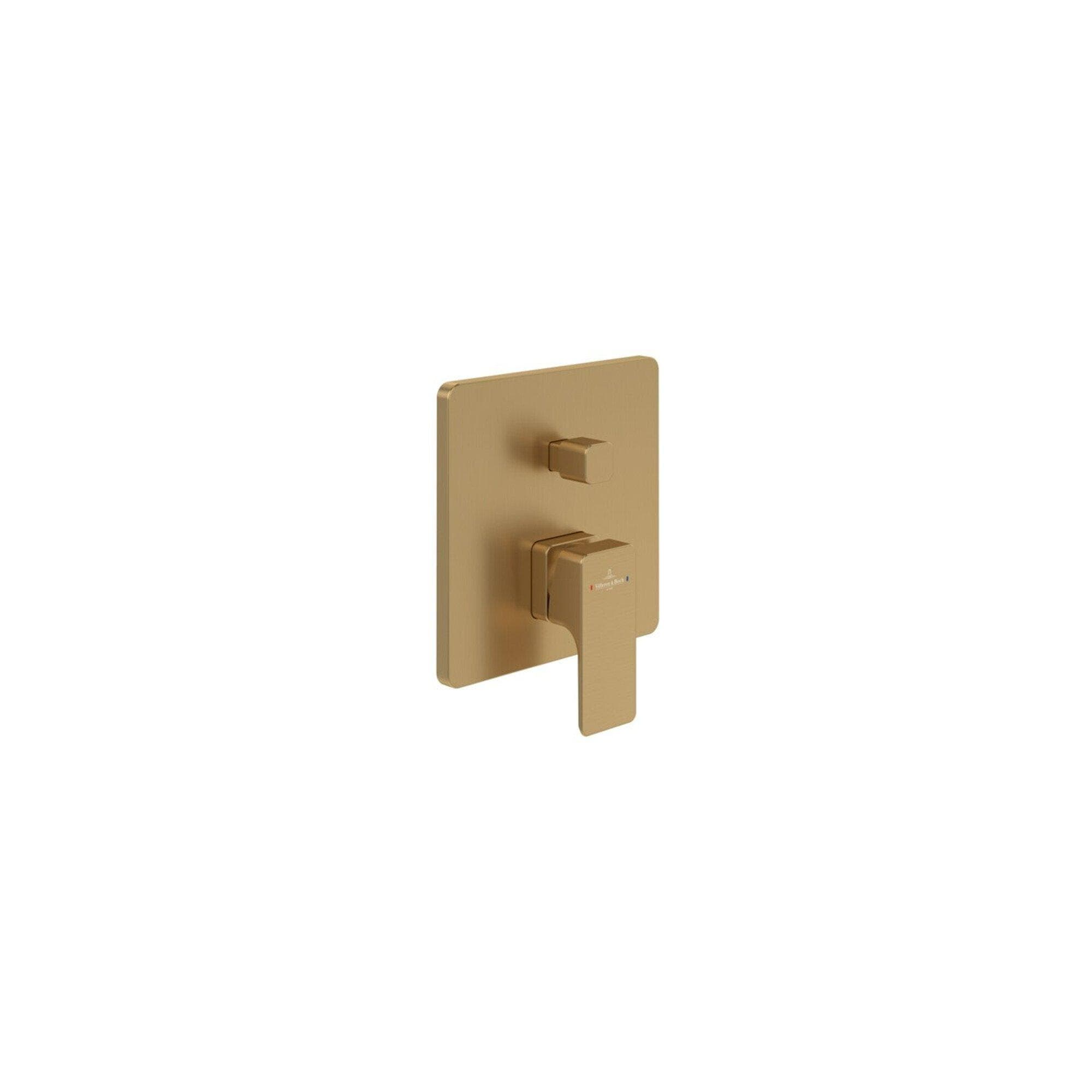 Villeroy und Boch Subway 3.0 Unterputz-Einhebel-Wannenarmatur mit Umsteller Wandmontage Brushed Gold