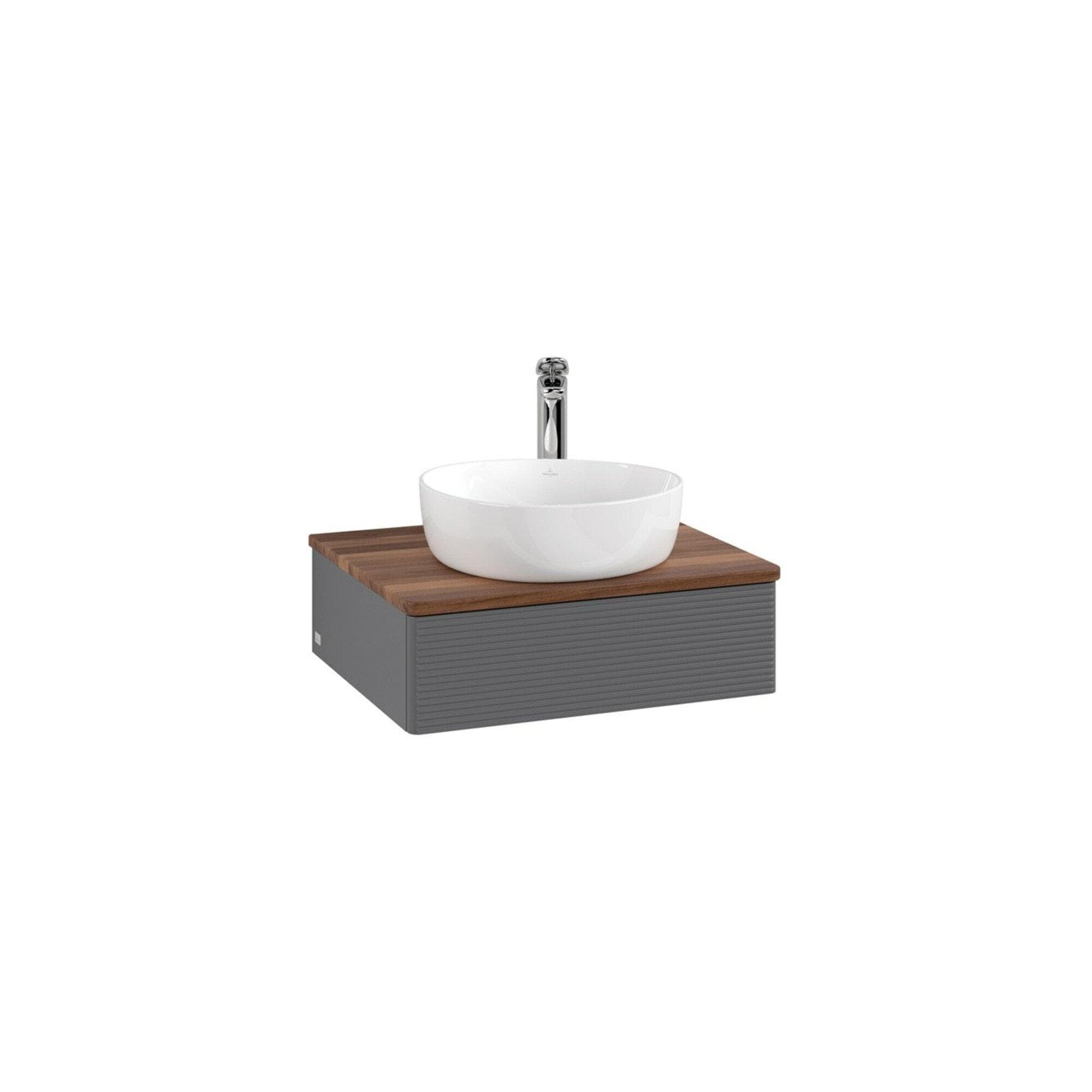 Villeroy und Boch Antao Waschtisch-Unterschrank Warm Walnut Anthracite Matt Lackiert