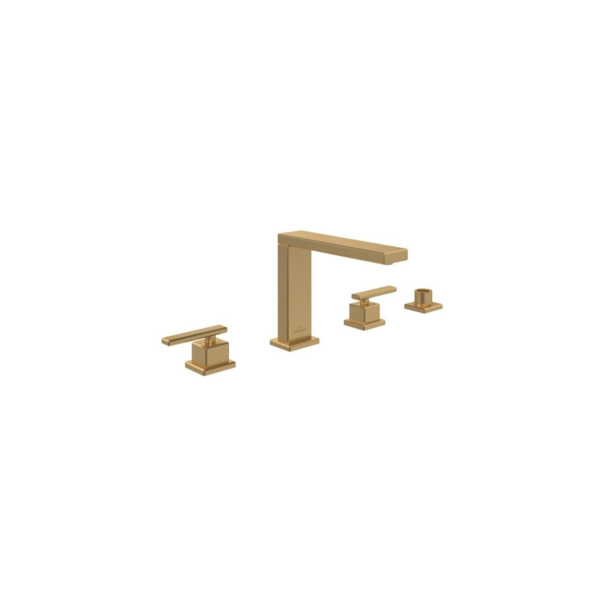 Villeroy und Boch Mettlach Vierloch-Wannenrandarmatur Standmontage brushed gold