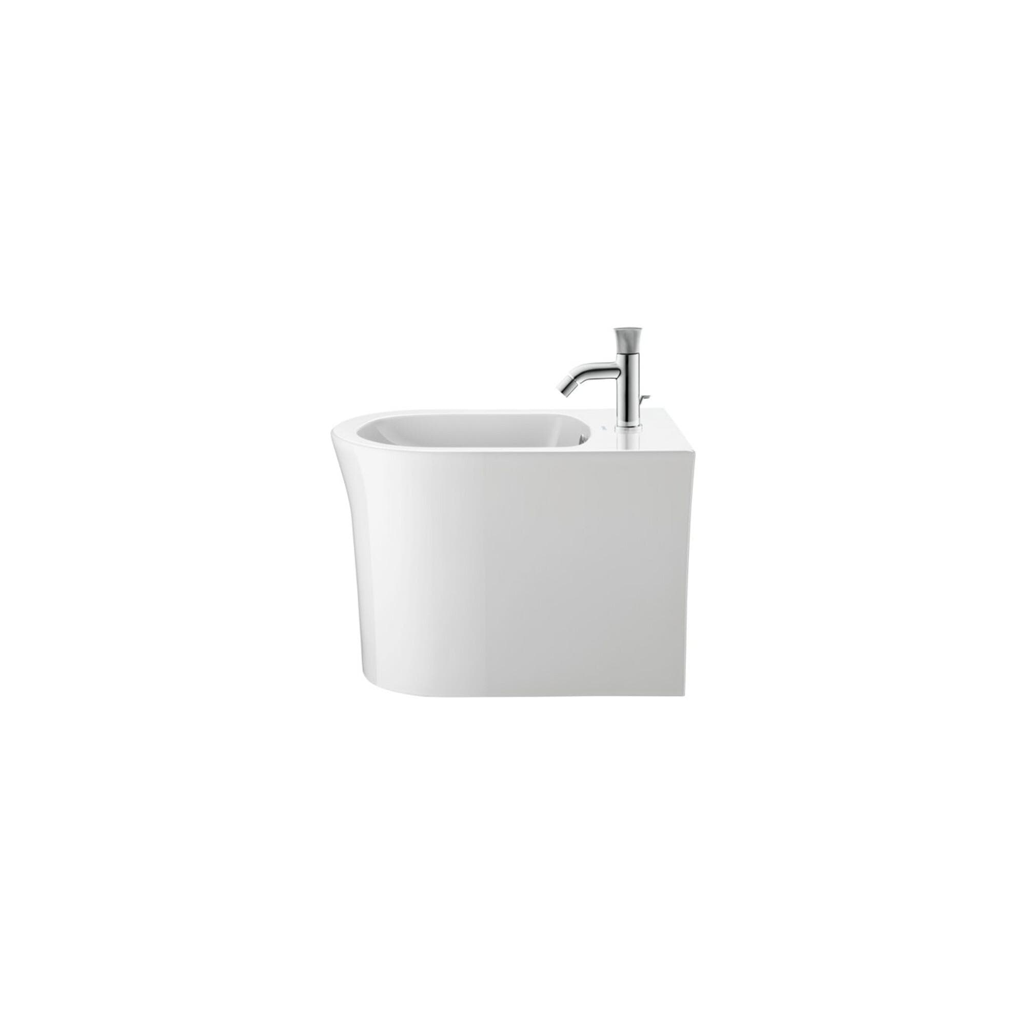 Duravit White Tulip Stand-Bidet 2293100000 37x58cm mit Hahnloch, Überlauf, Hahnlochbank, weiß