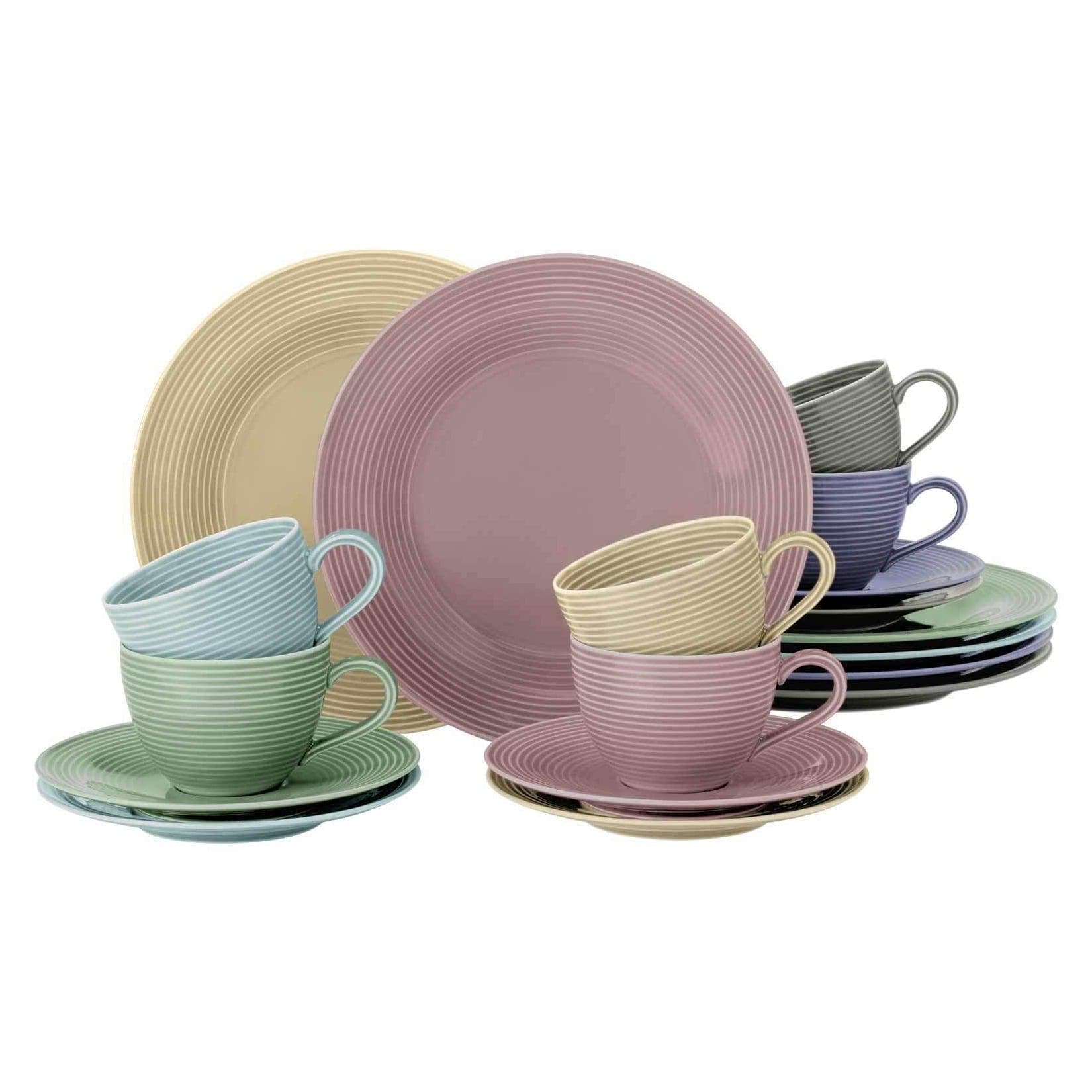 Seltmann Weiden Kaffeeservice Beat Color Glaze 18er Set Porzellan