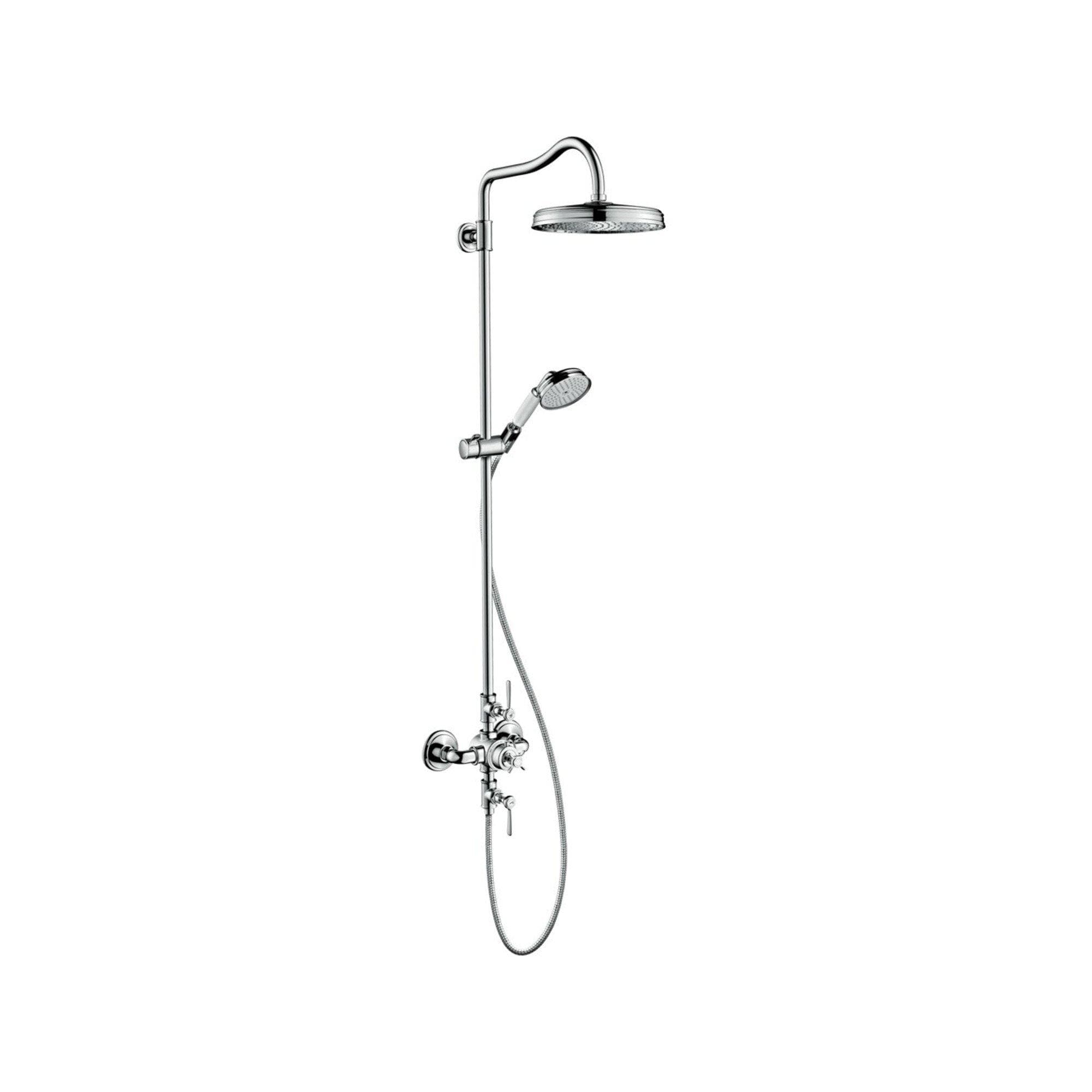 hansgrohe Axor Montreux Showerpipe 16572340 Thermostat Kopfbrause 240mm Black Chrome