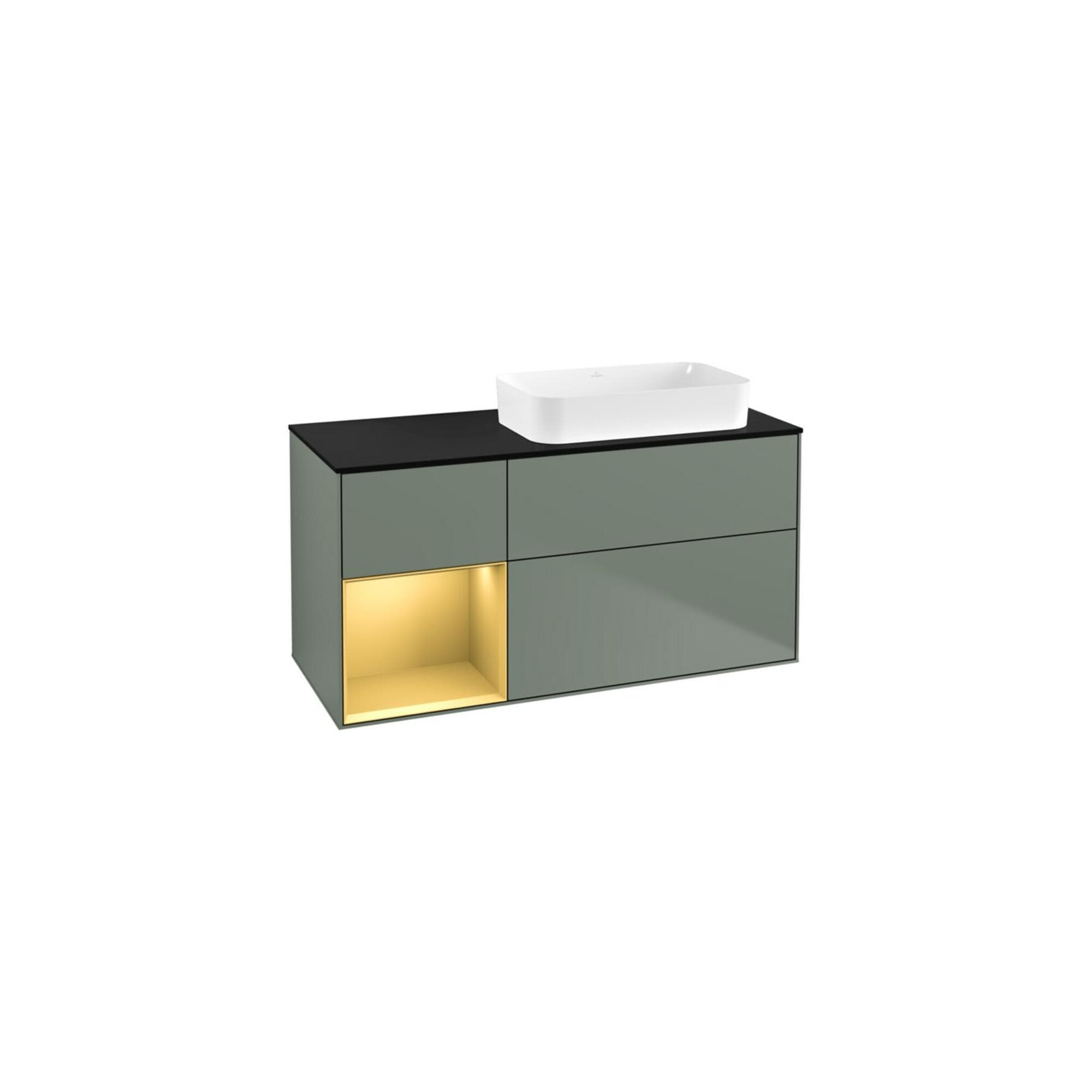 Villeroy & Boch Finion Waschtischunterschrank 120cm Olive Matt Gold