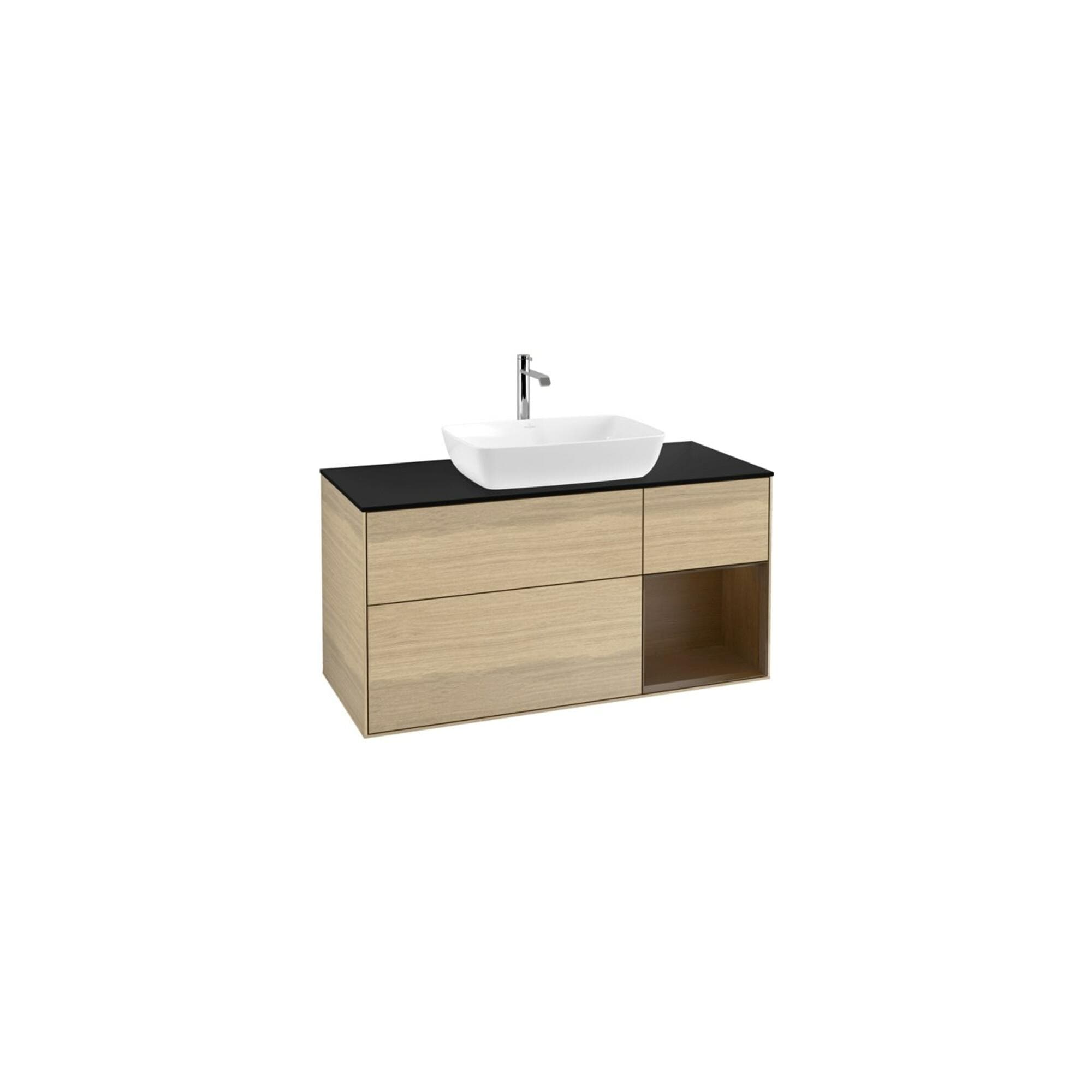 Villeroy und Boch Finion Waschtischunterschrank 120cm Black Matt Walnut Veneer Oak Veneer