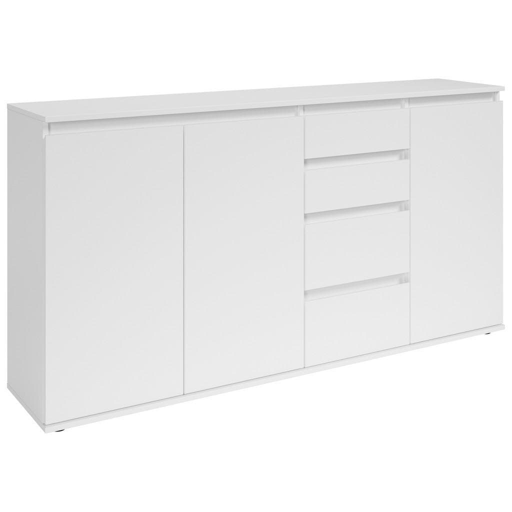 Boxxx Sideboard Brest Weiß Holzwerkstoff 2 Fächer 4 Schubladen
