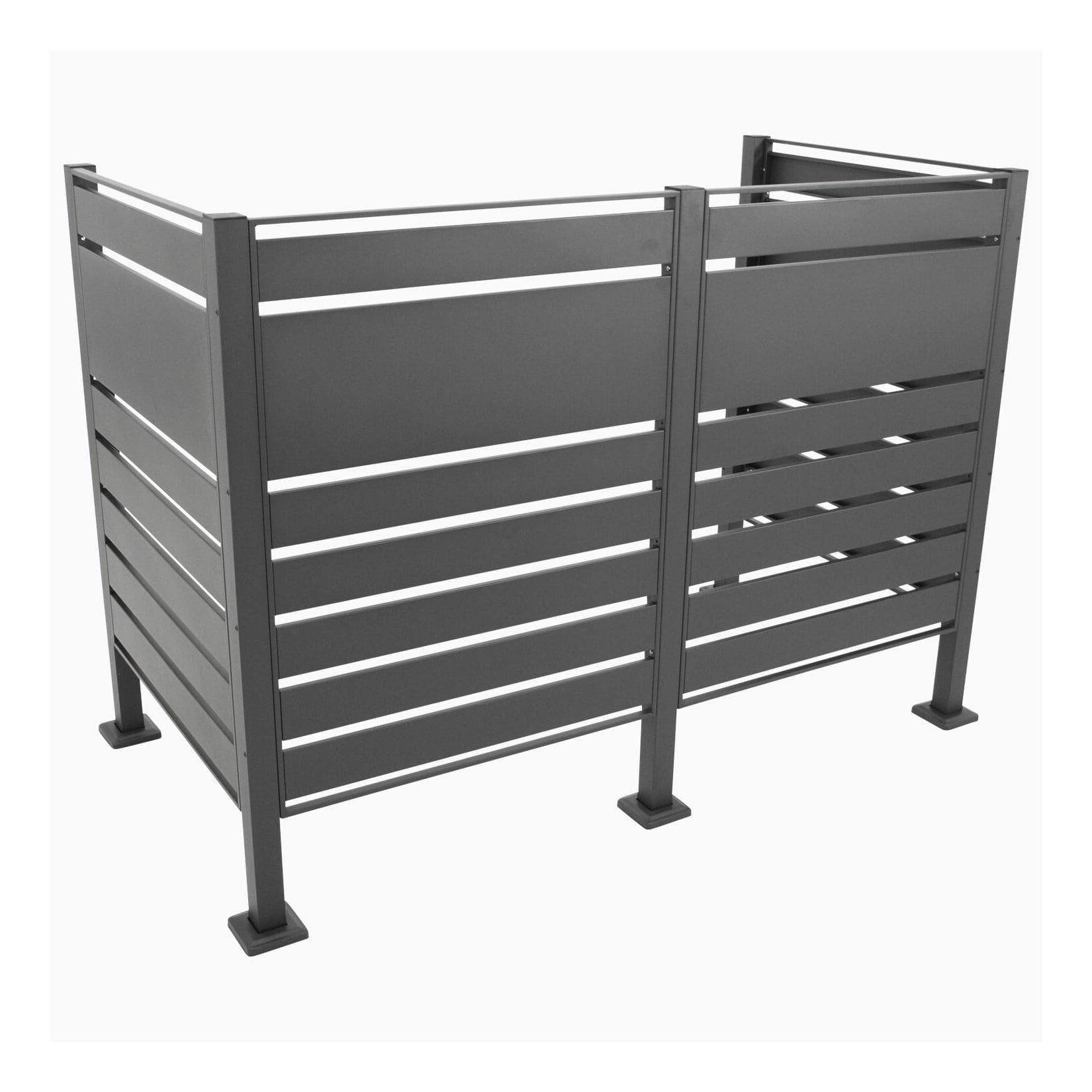 DEGAMO Sichtschutz LÜBECK für 2 Mülltonnen Stahl Anthrazit