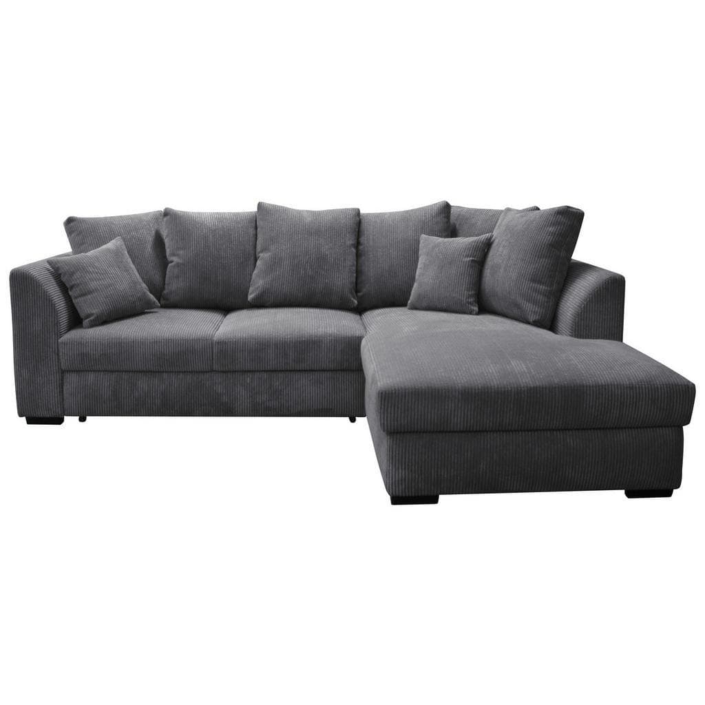 Cantus Ecksofa Anthrazit 3-Sitzer mit Ottomane