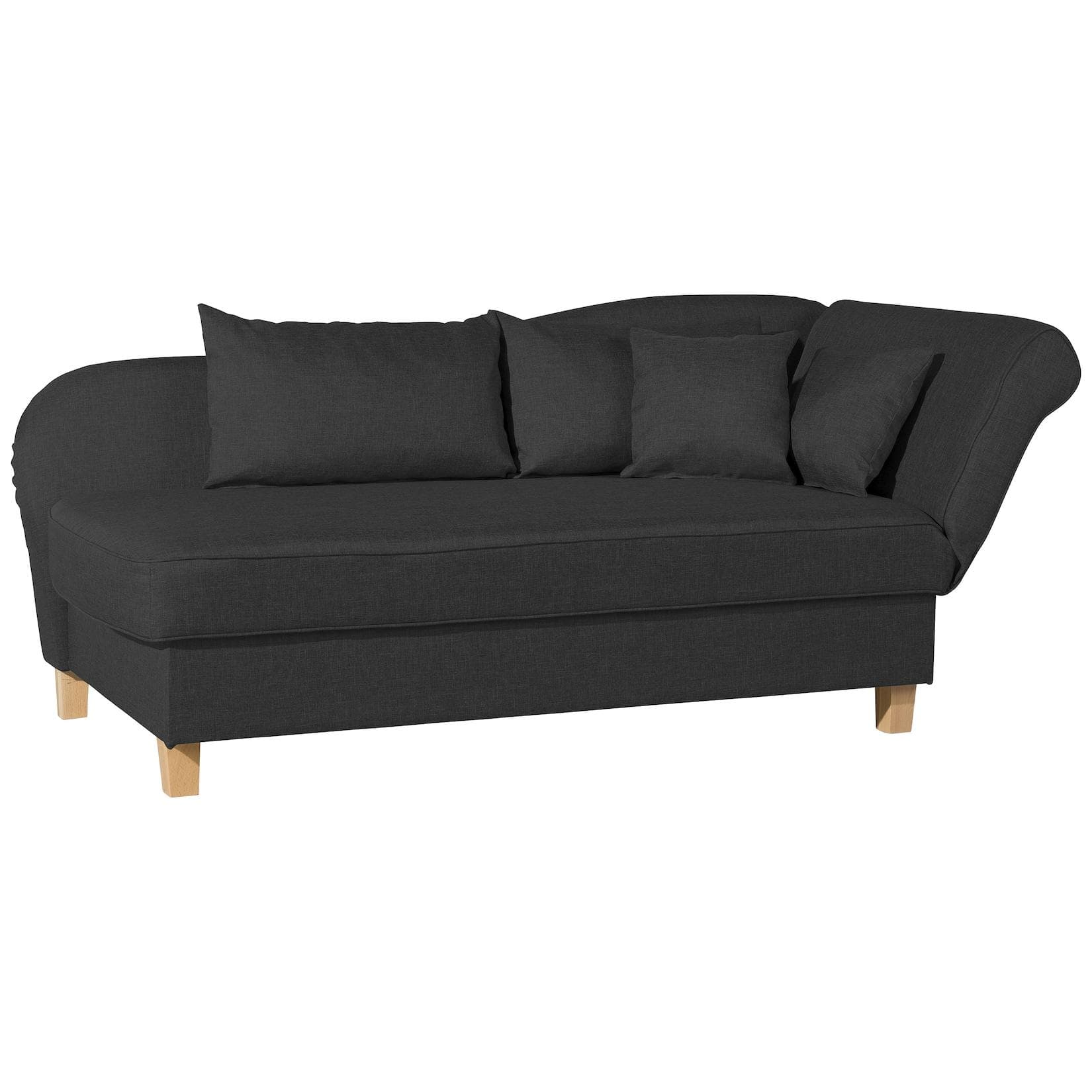 Max Winzer Selma Recamiere mit Armteil rechts klappbar Schwarz