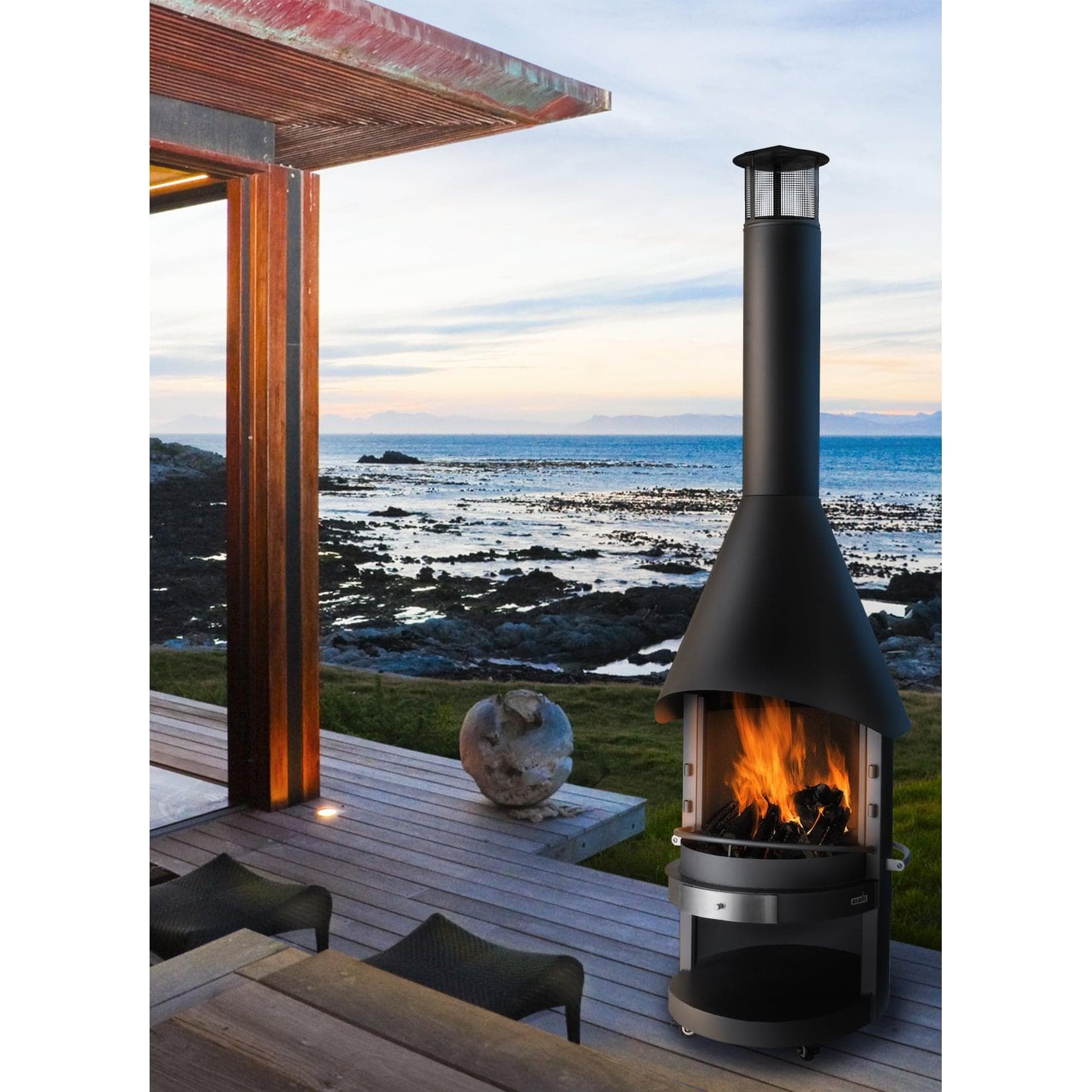 asado® Garten-Grillkamin Fuego mit extra großem Grillrost