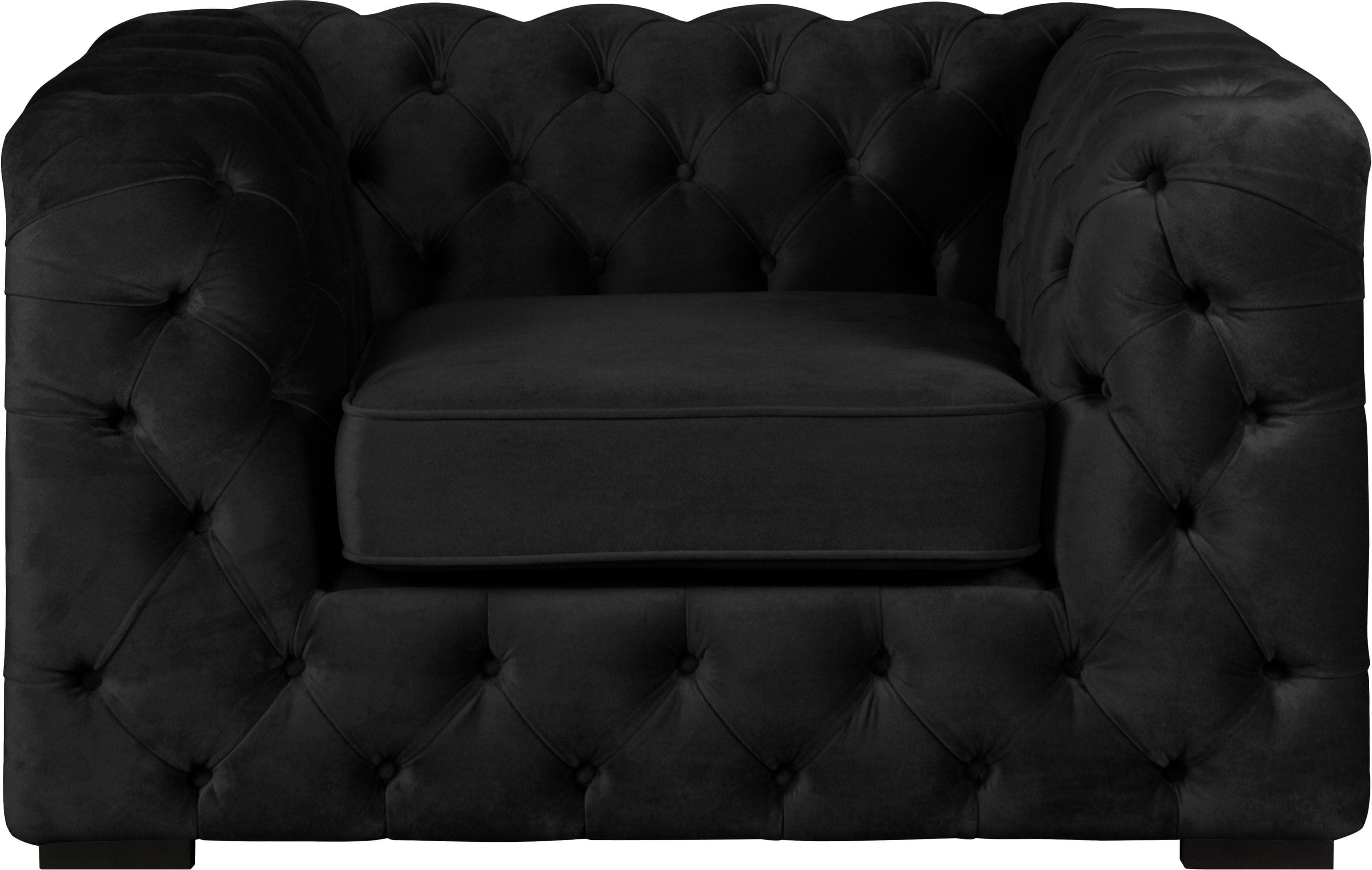 Home Affaire Chesterfield-Sessel Kalina Schwarz Samt