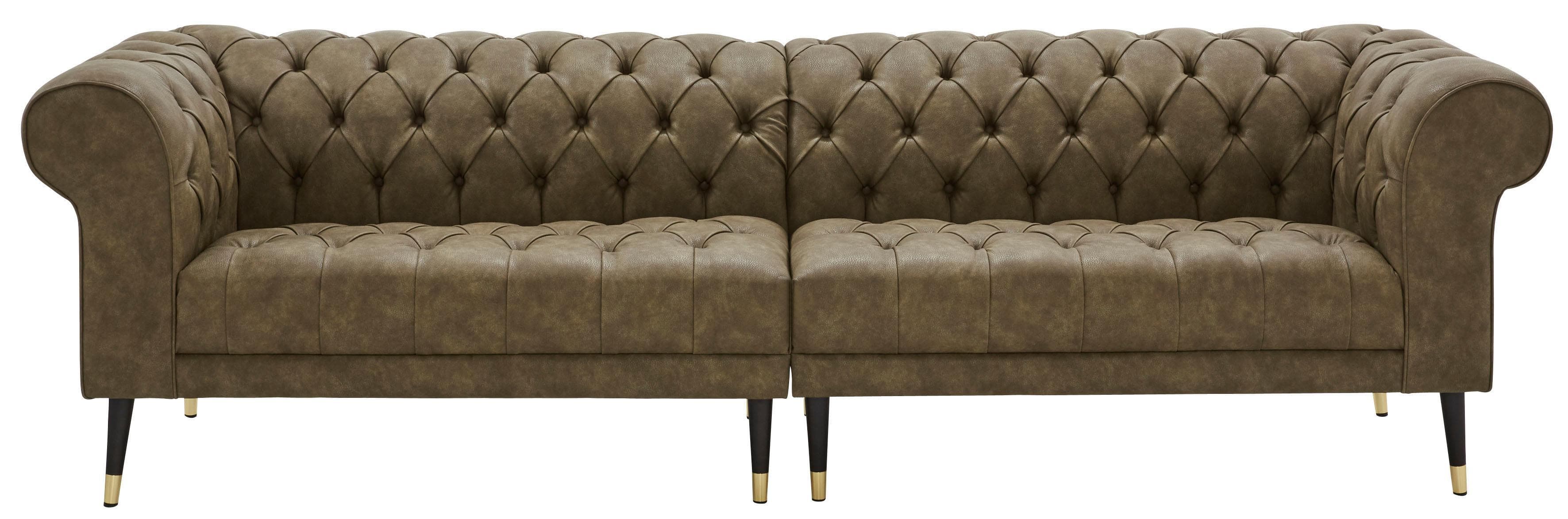 Chesterfield-Sofa HOME AFFAIRE Tinnum Olive Vintageoptik