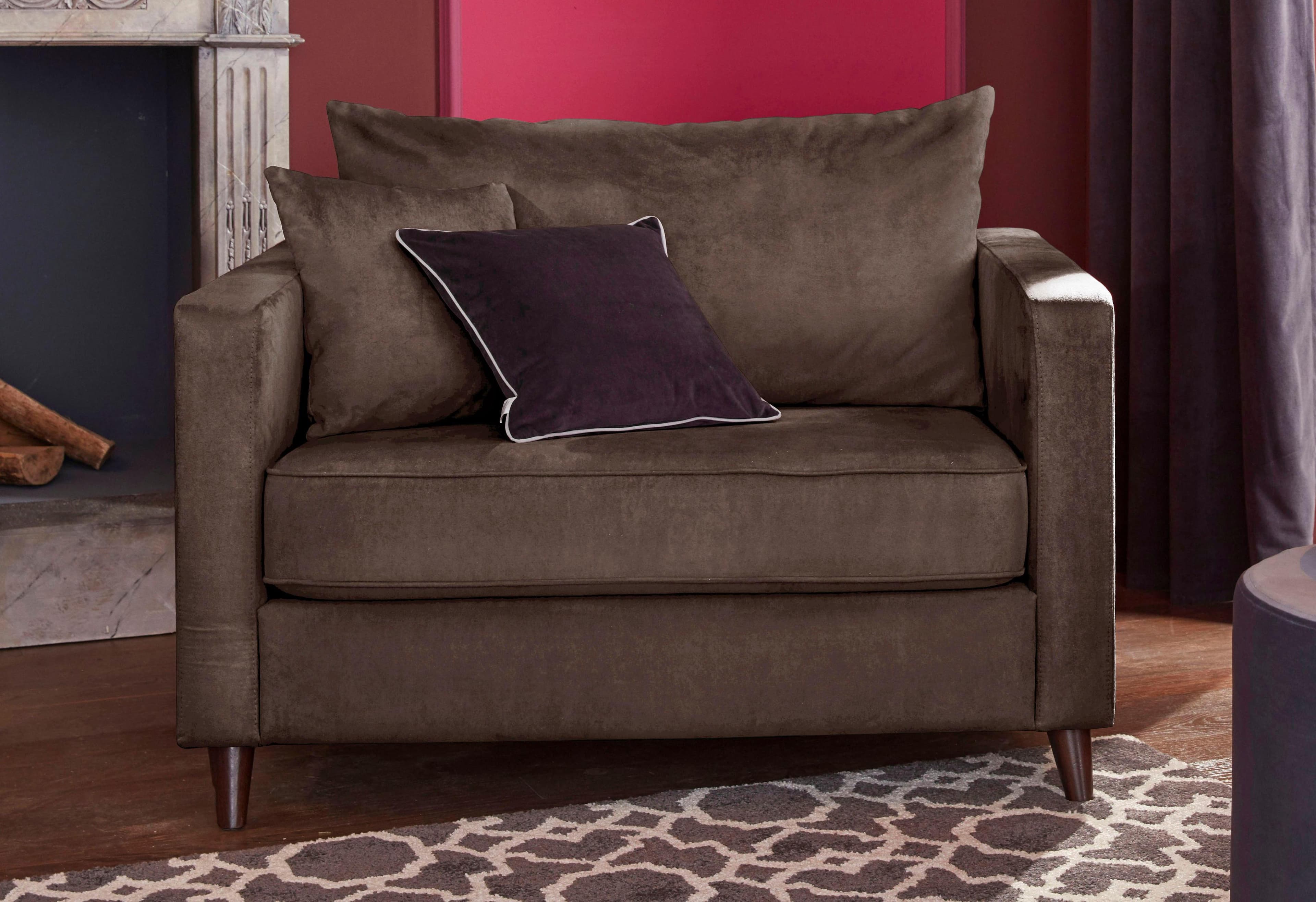 Home Affaire Sessel Renesse Taupe Microfaser Samtvelours