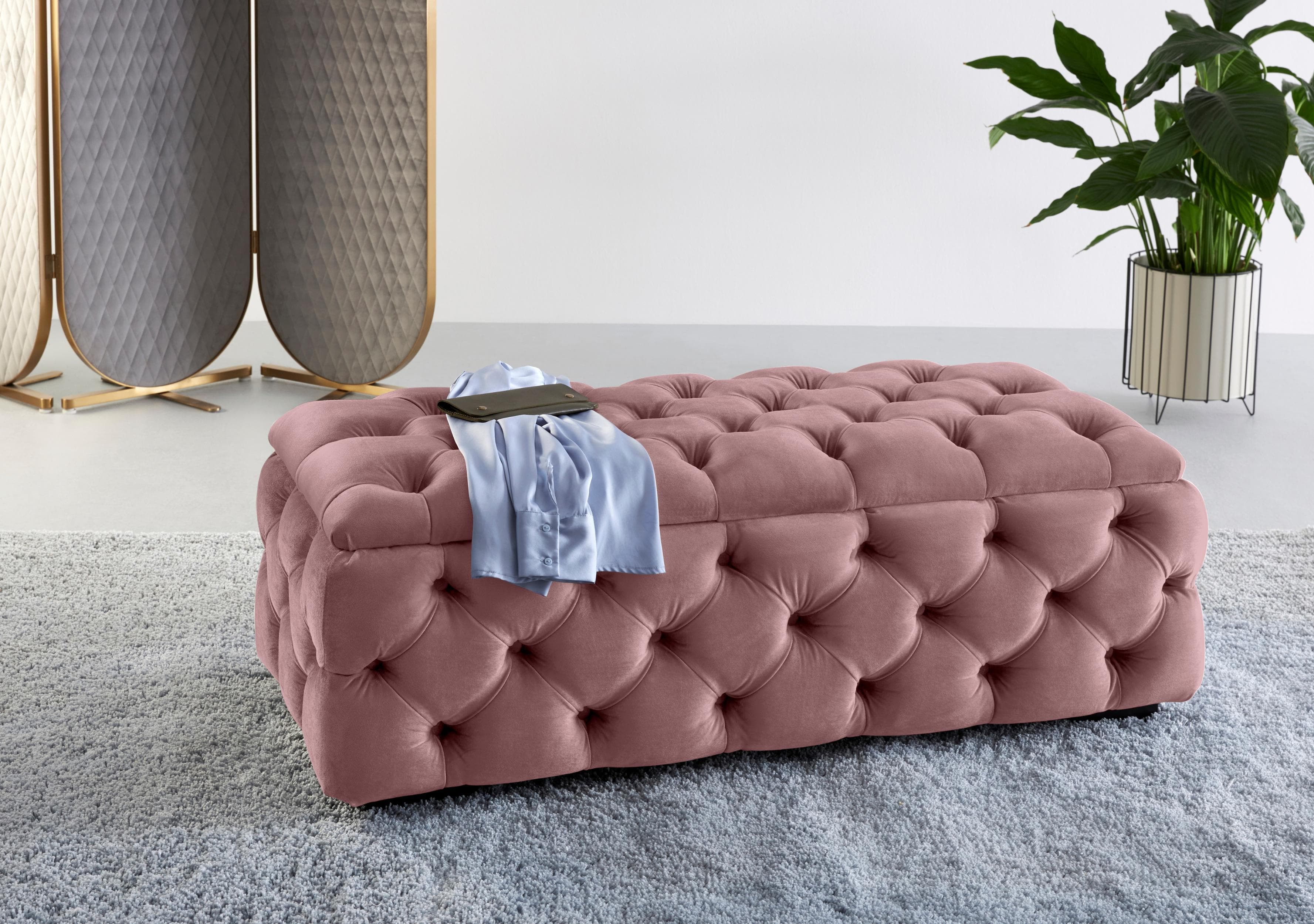 HOME AFFAIRE Polsterhocker KALINA Rosa mit Stauraum