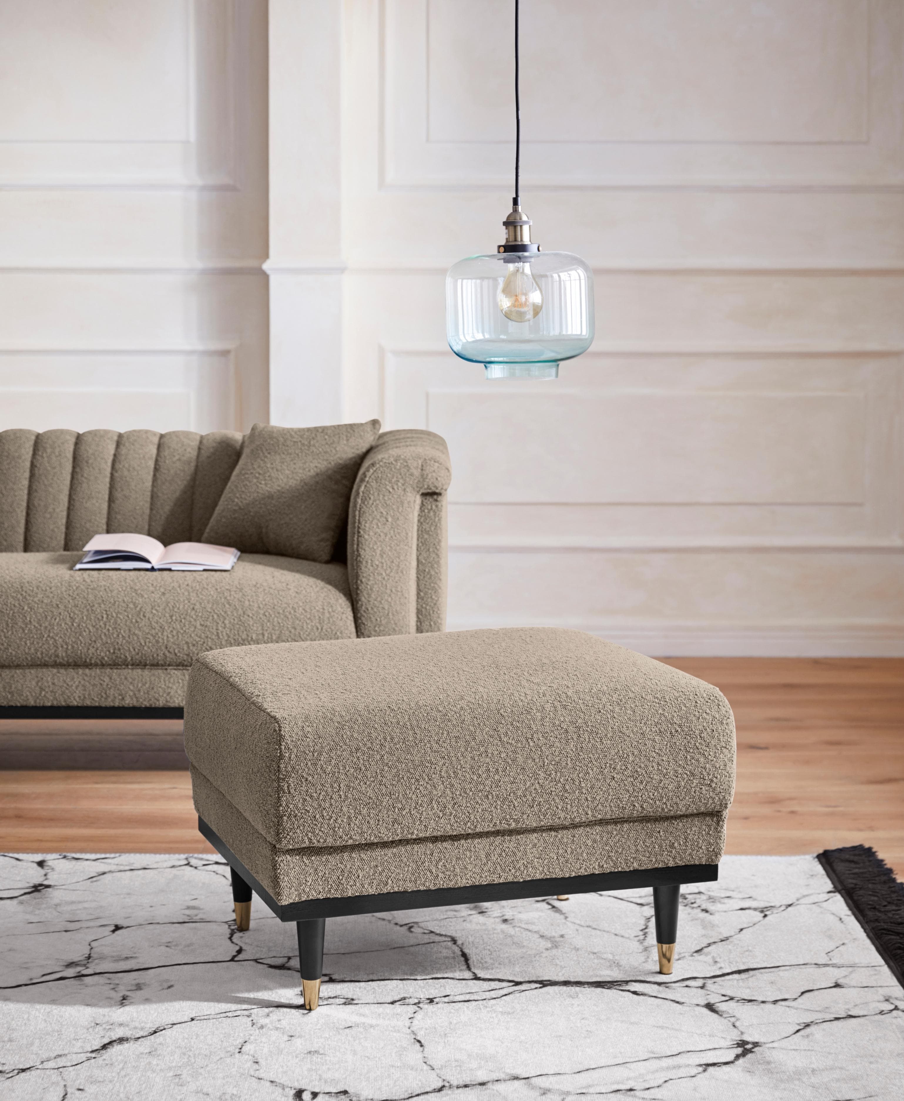 Home Affaire Polsterhocker Chamby New Beige Bouclé